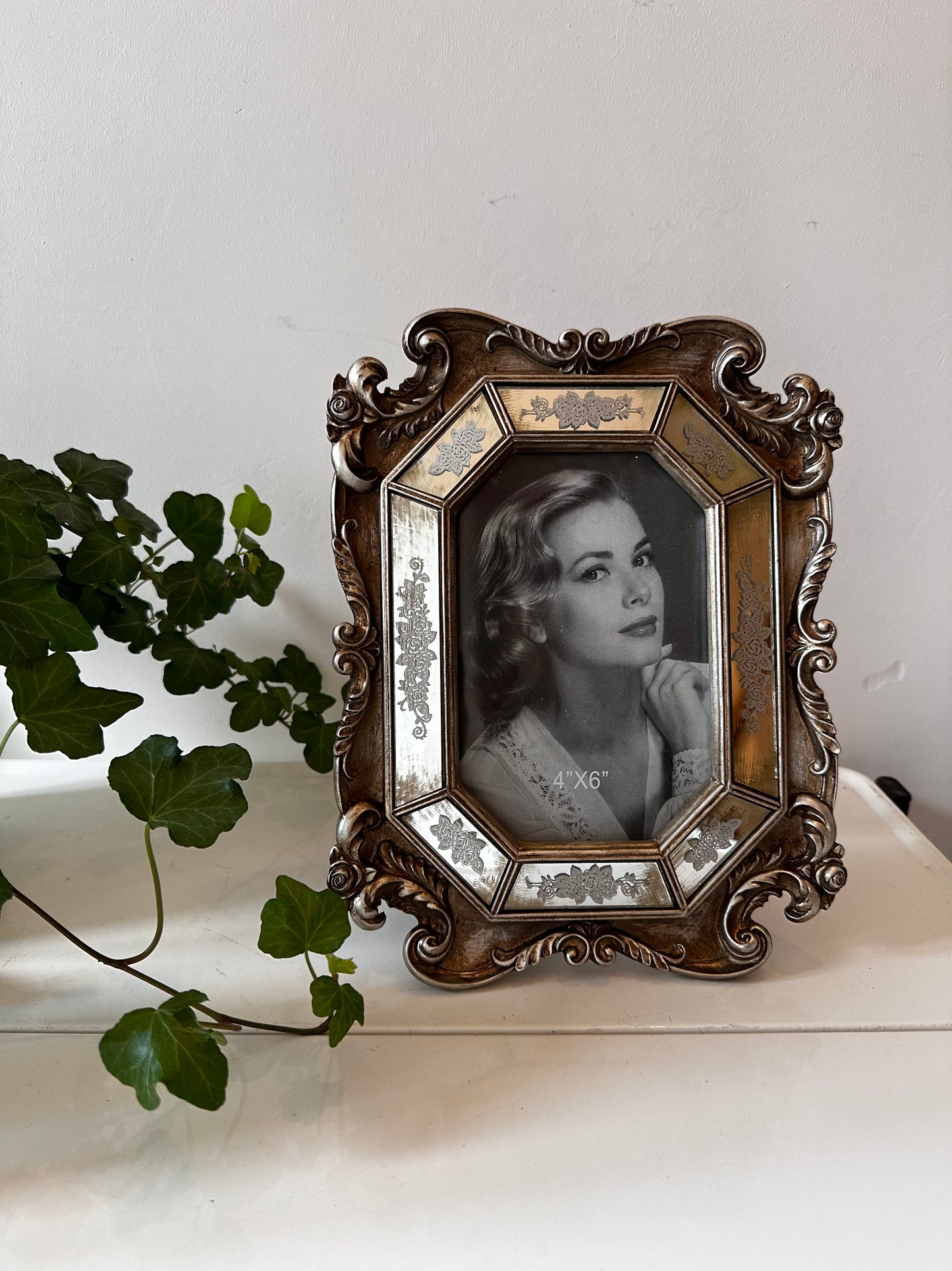 Fotolijstje vintage met spiegeltjes en zilverkleurige omlijsting