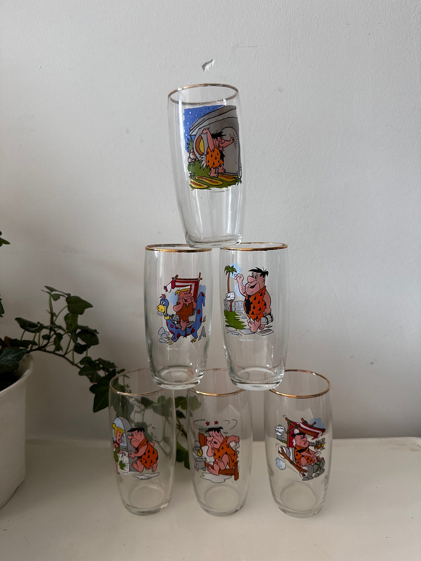 Flintstones jaren 60 waterglazen