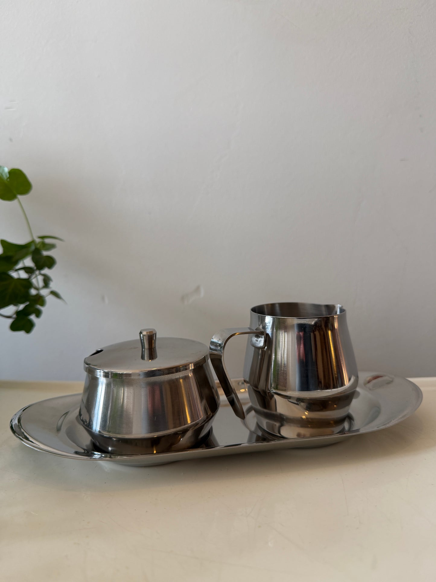 Chroom melk en suiker stelletje jaren 70