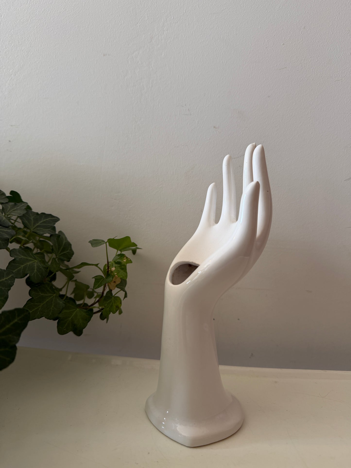 Vintage witte hand keramiek jaren 60/70