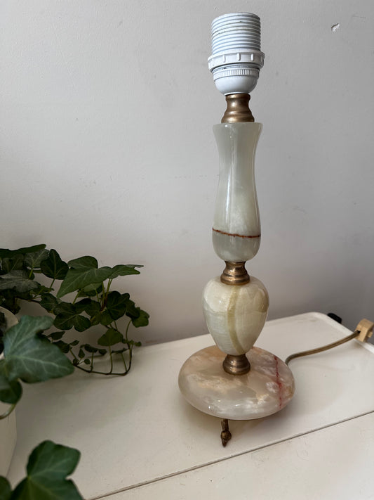 Marmeren/Onxy lamp met messing details vintage