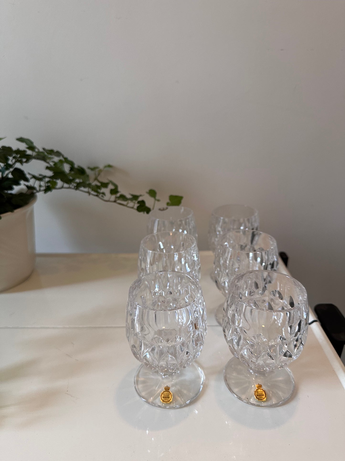 Set van 6 voetglazen Bavaria Cristal