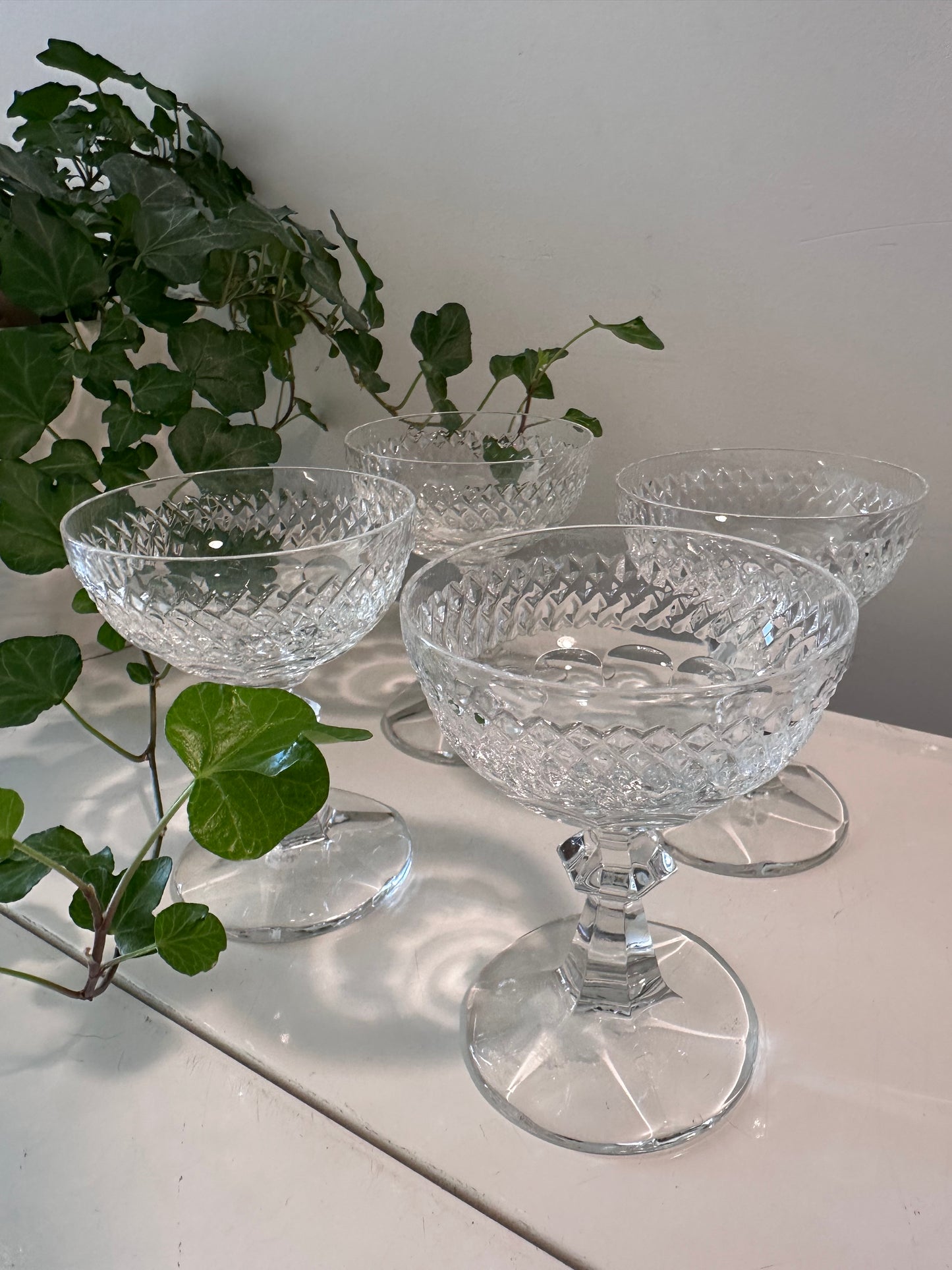 Set van 4 kristallen likeurglaasjes