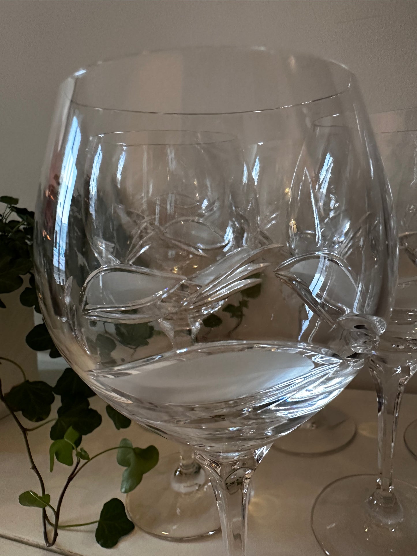 6 zwaar kristallen glazen vintage