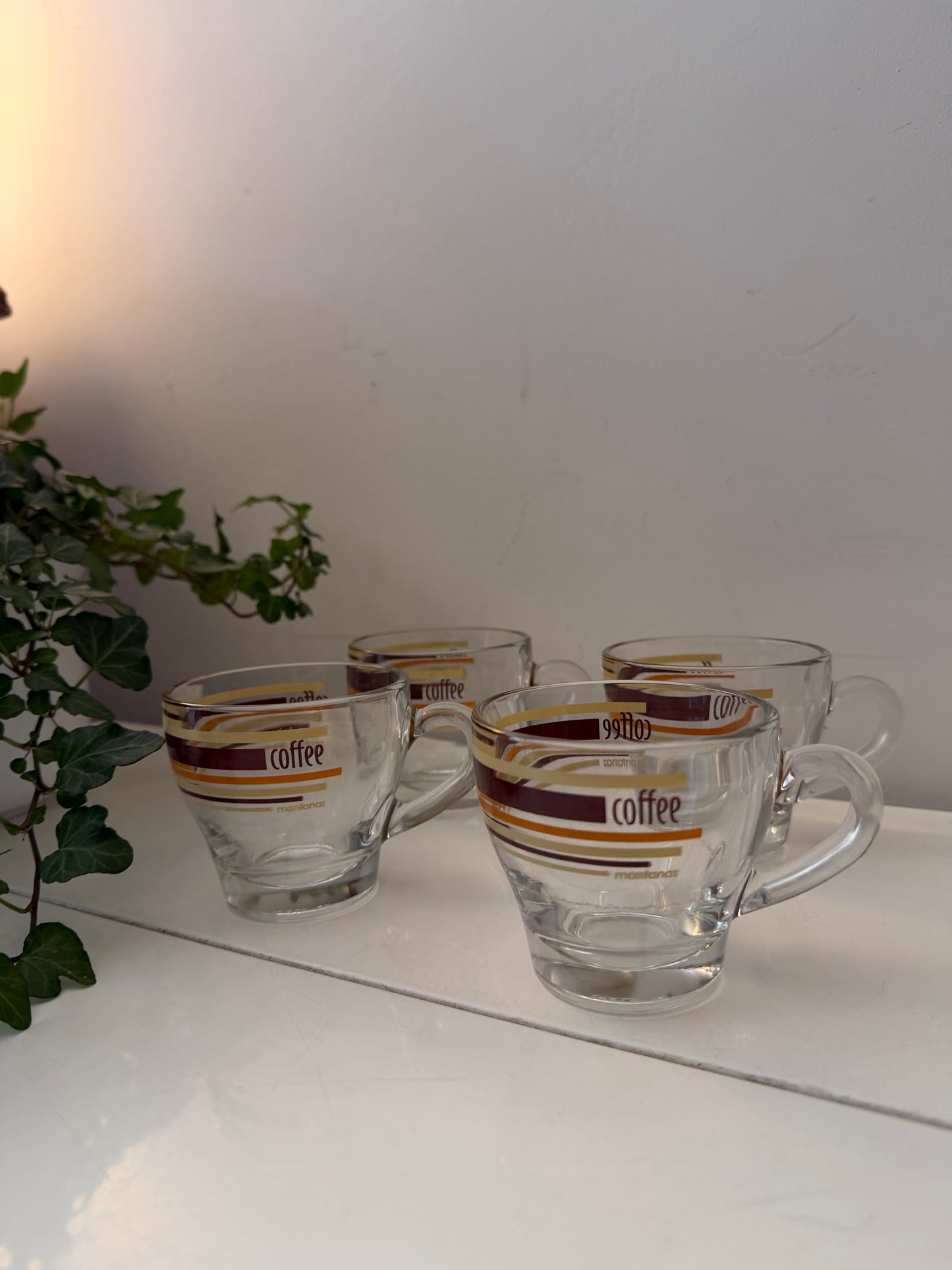 Set van 4 glazen koffiekopjes espresso kopjes