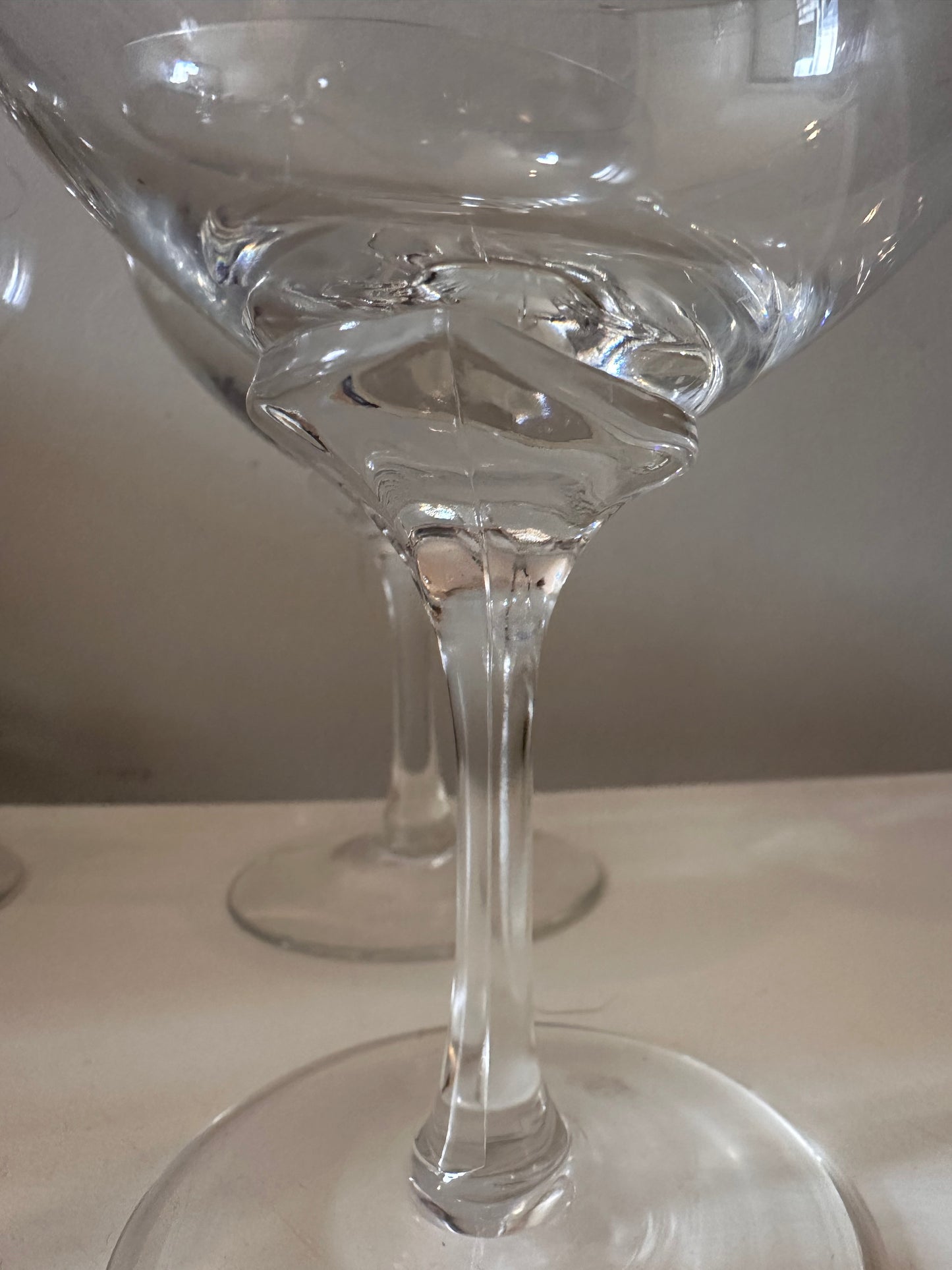 Set van 4 kristallen coupe champagne glazen