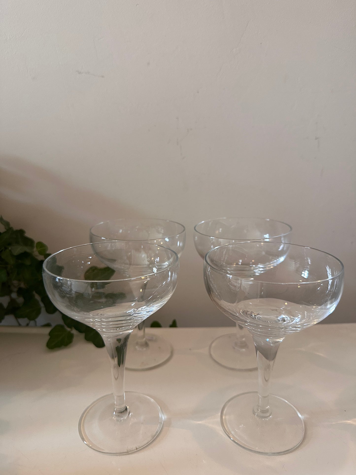 Set van 4 kristallen coupe champagne glazen