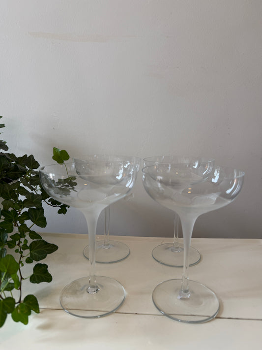Set van 4 coupe champagne glazen