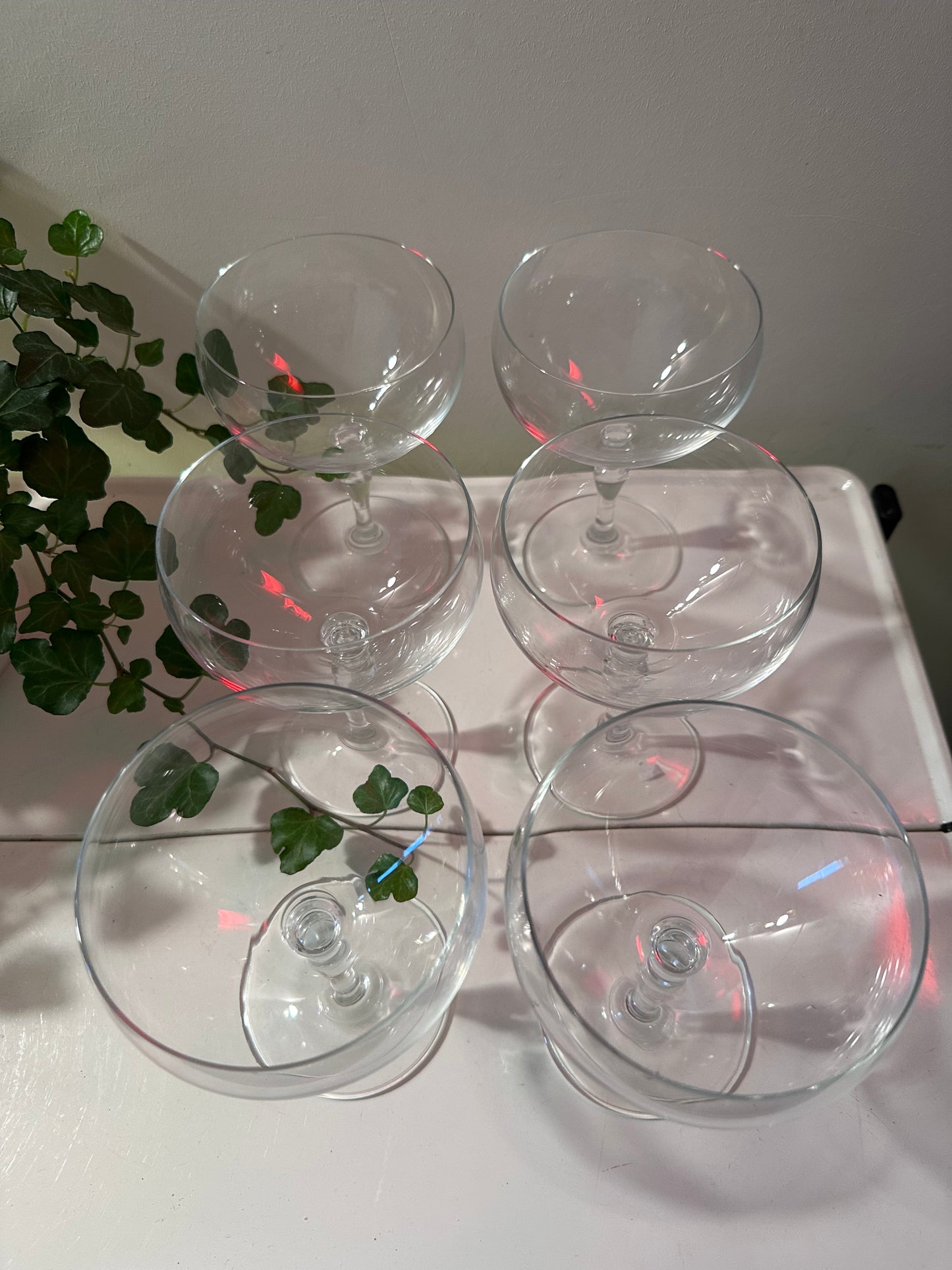 Kristallen coupe champagne glazen