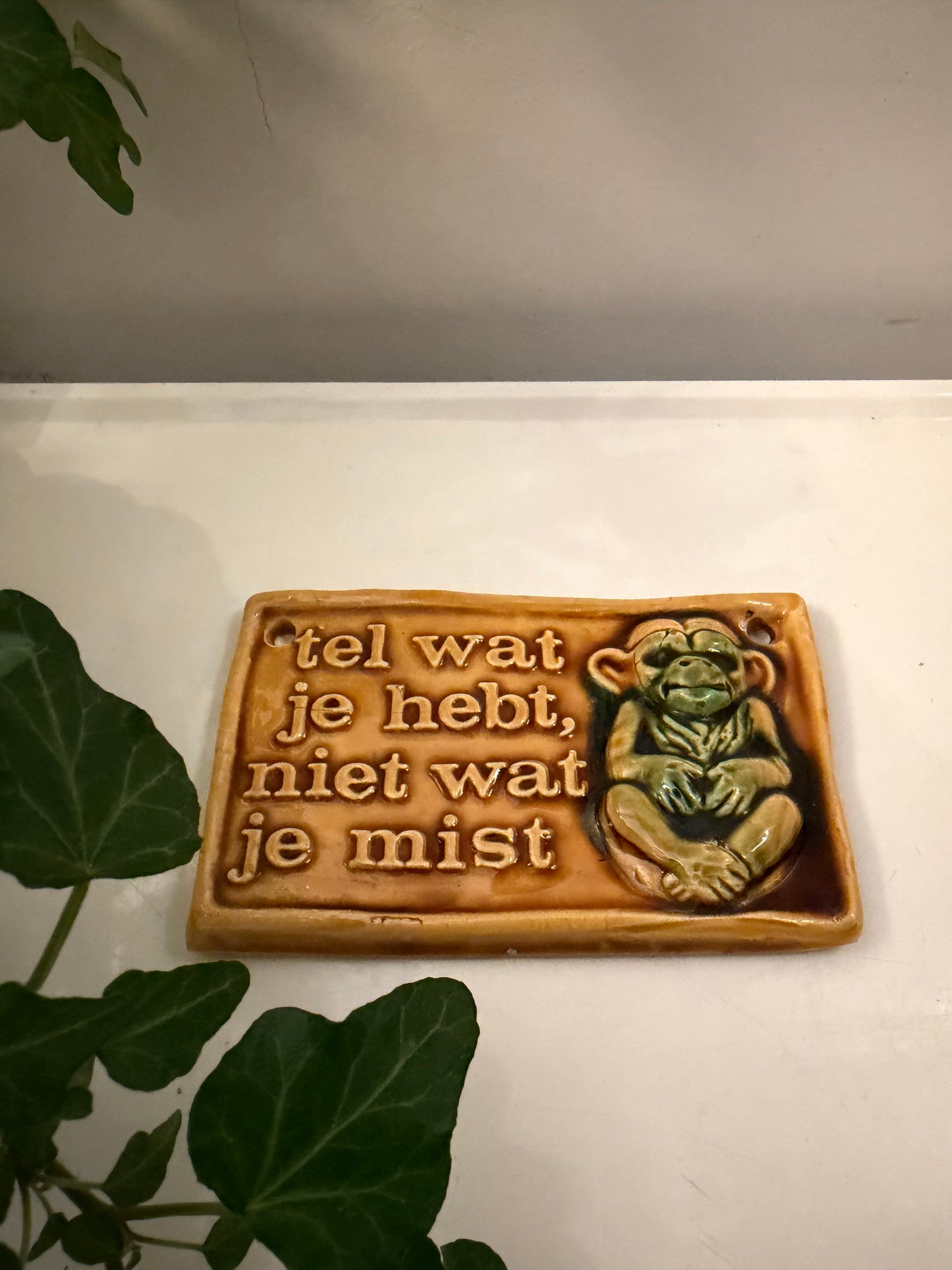 Keramiek jaren 70 wandtegeltje