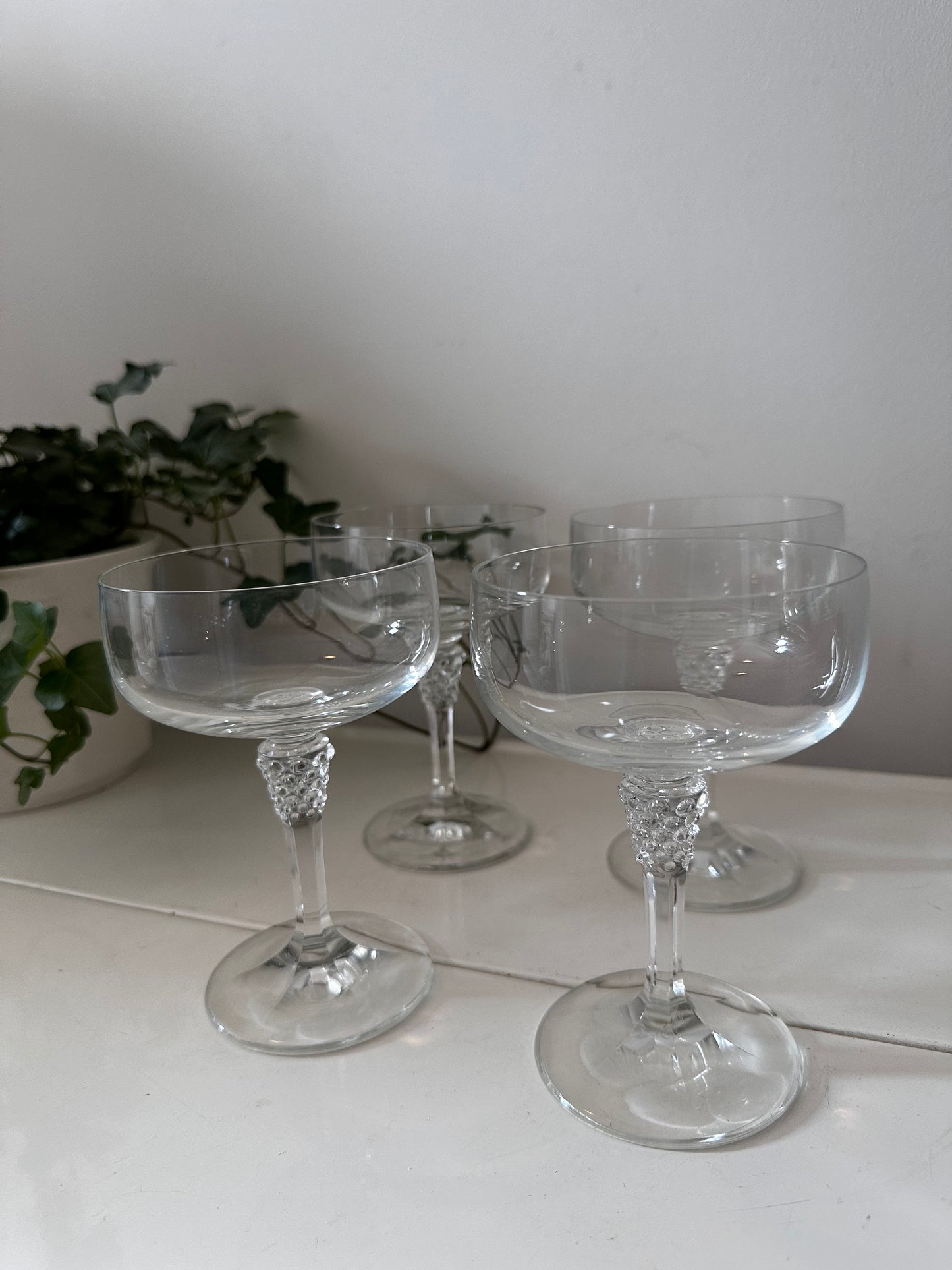 4 delige set coupe champagne glazen kristal