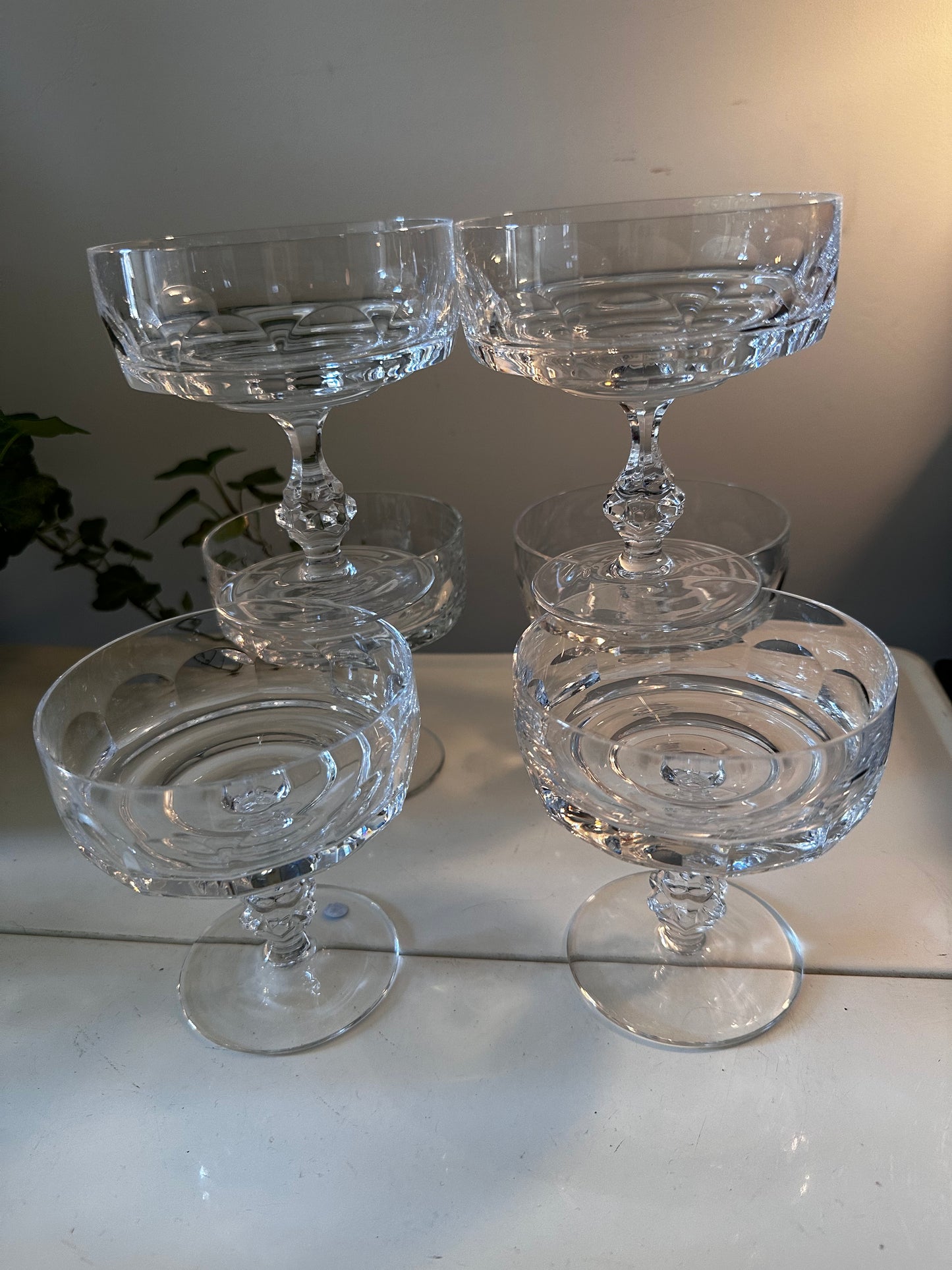 Set van 6 vintage coupe champagne glazen Q116