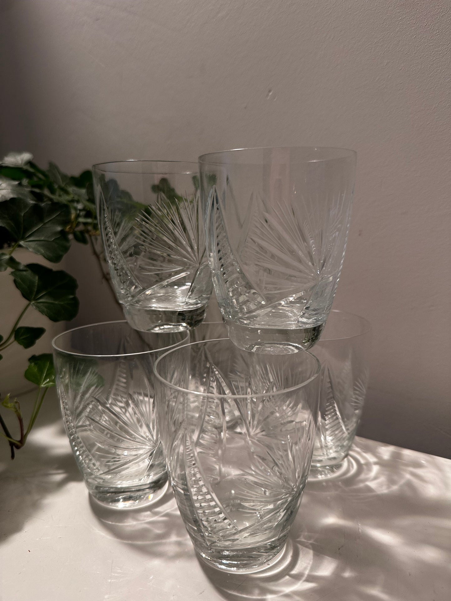 6 vintage jaren 60 waterglazen kristal