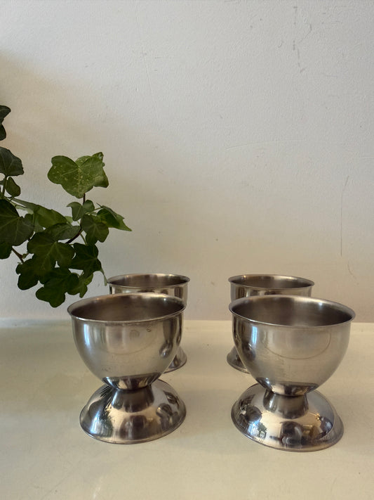 Set van 4 chrome eierdopjes