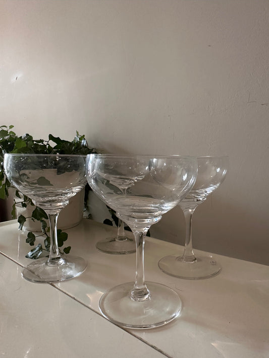 Set van 4 kristallen coupe champagne glazen
