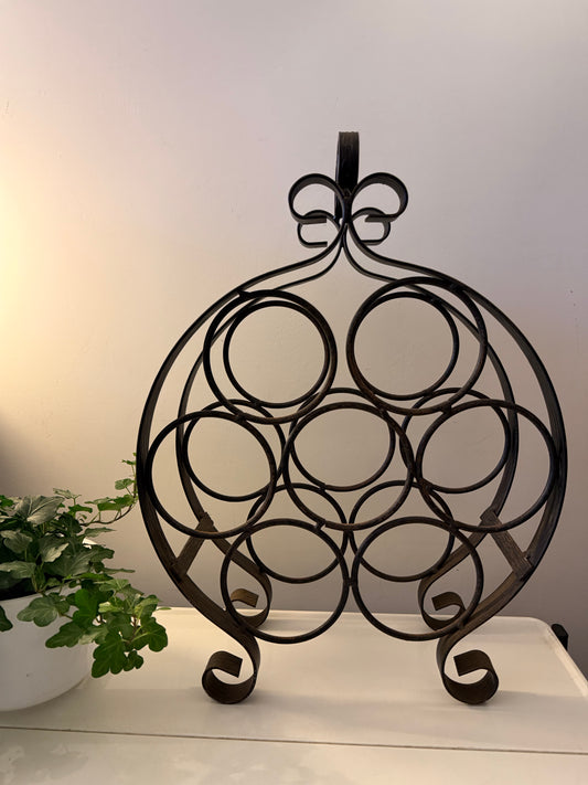 Jaren 70 Smeedijzeren wijnrek