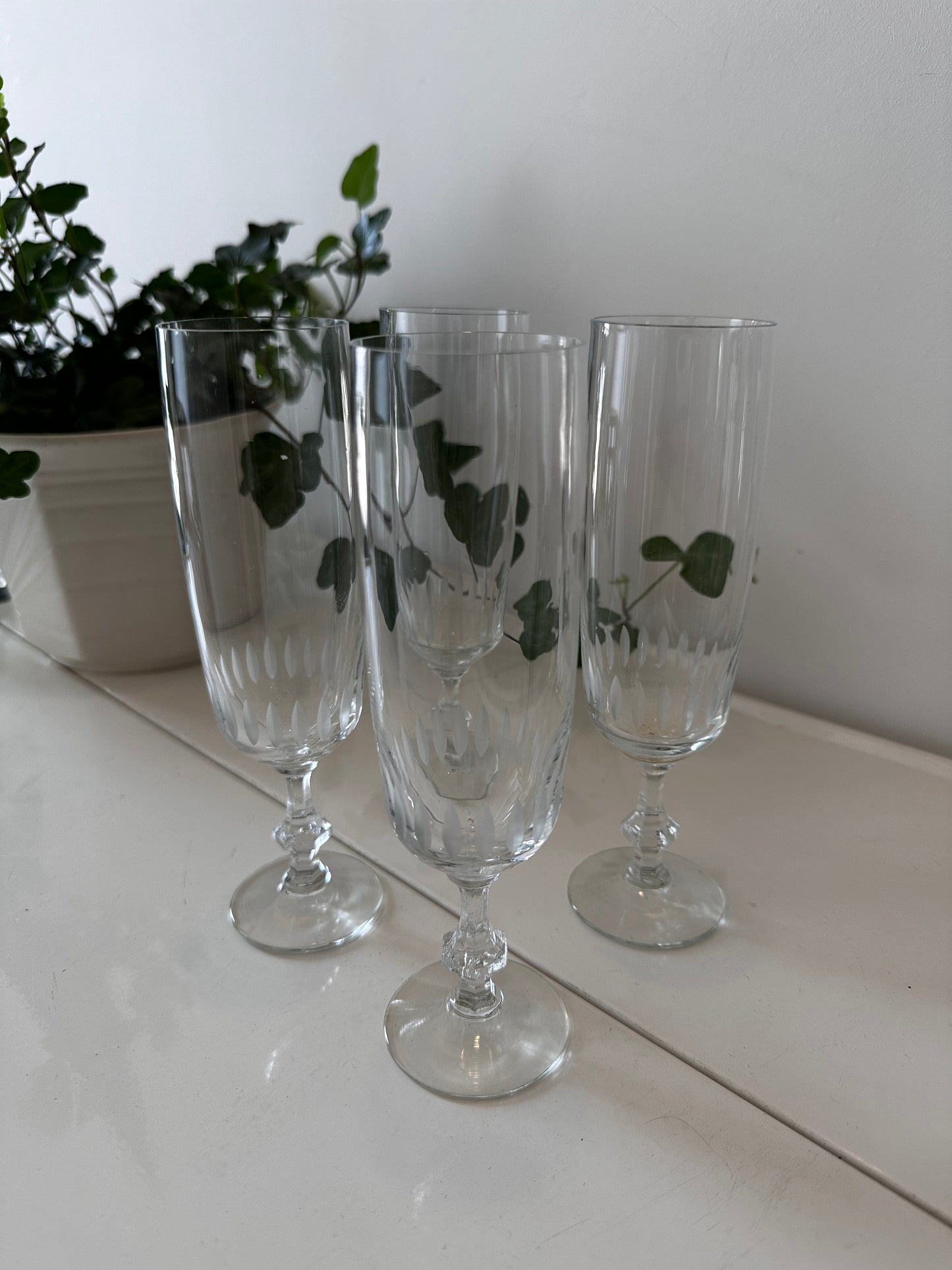 Kristallen vintage champagne glazen