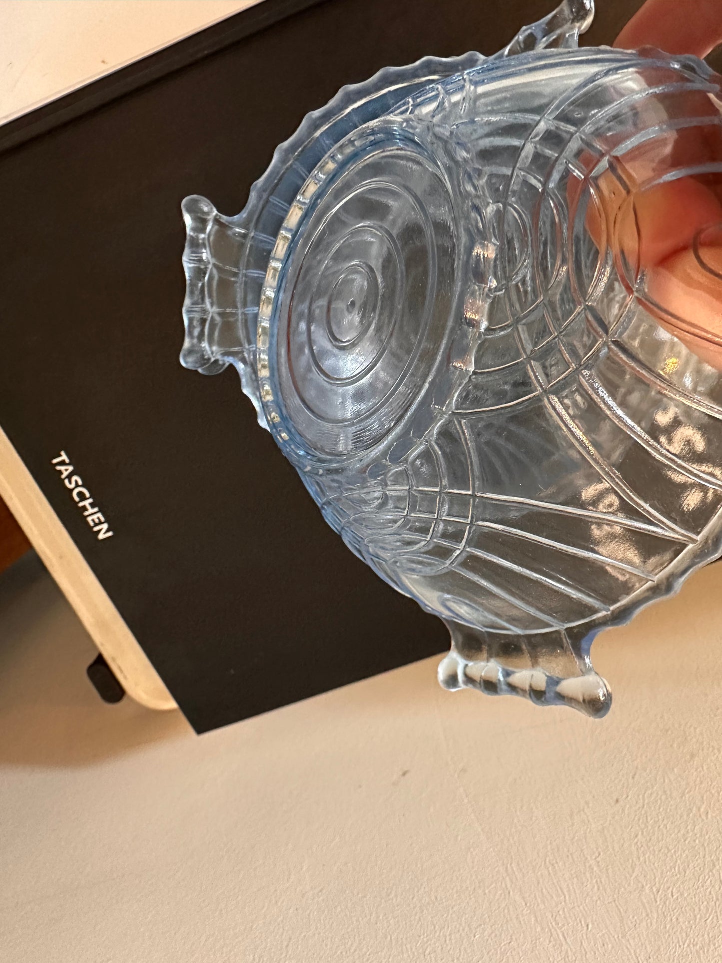 Set van 3 glazen blauwe schaaltjes