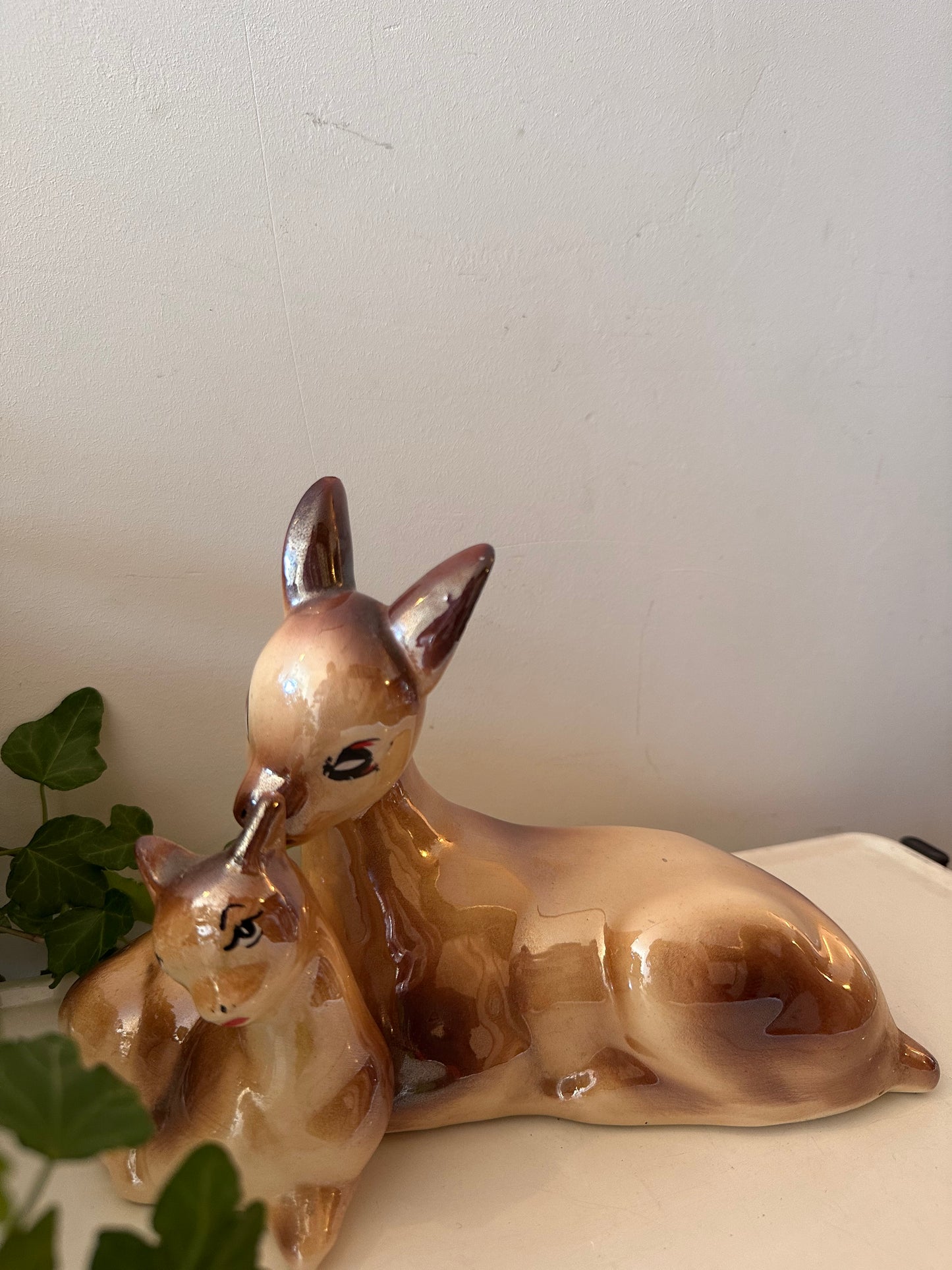 Keramiek beeldje hert met handig jaren 60