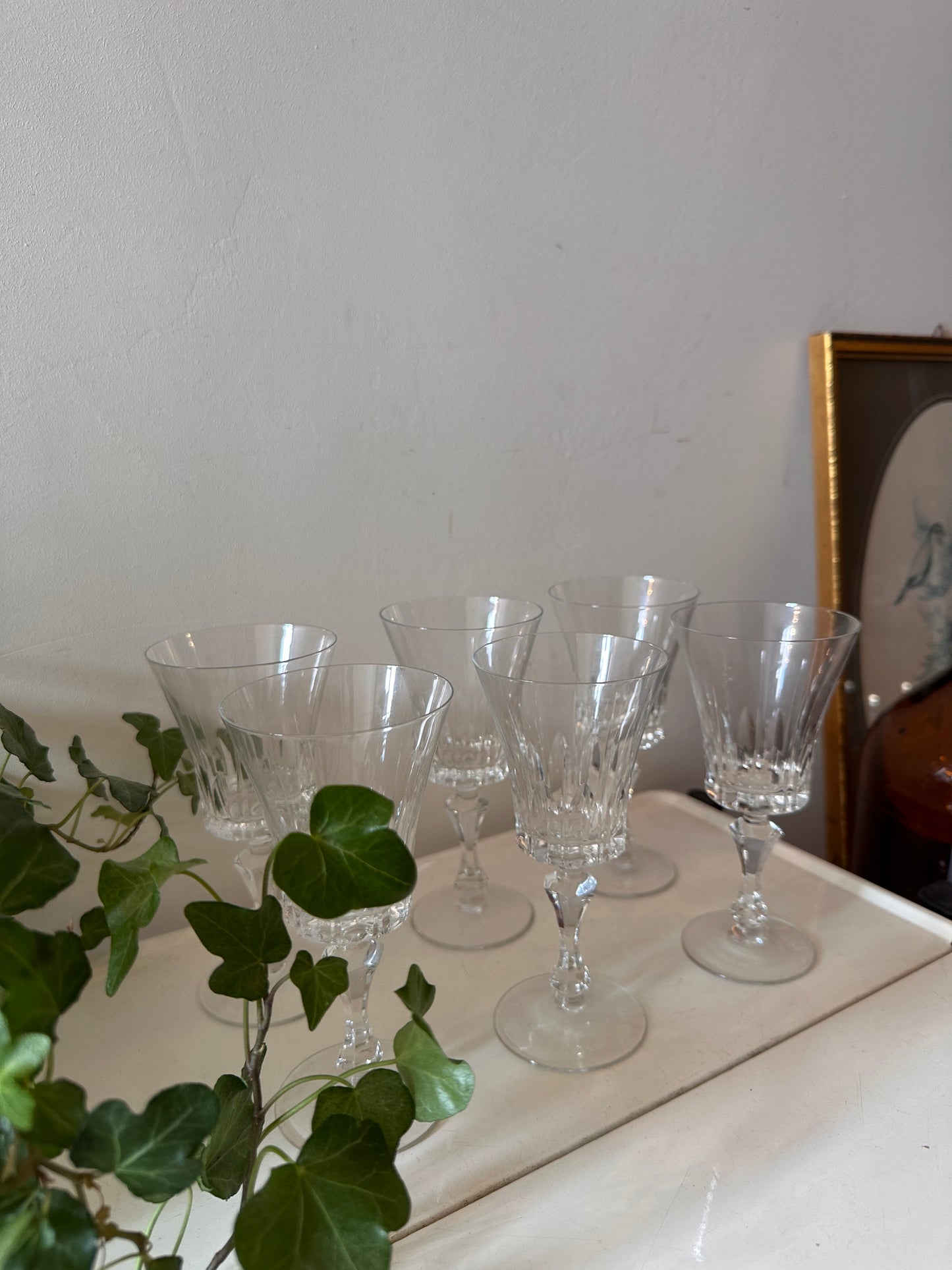 Prachtige kristallen glazen jaren 60 set van 6