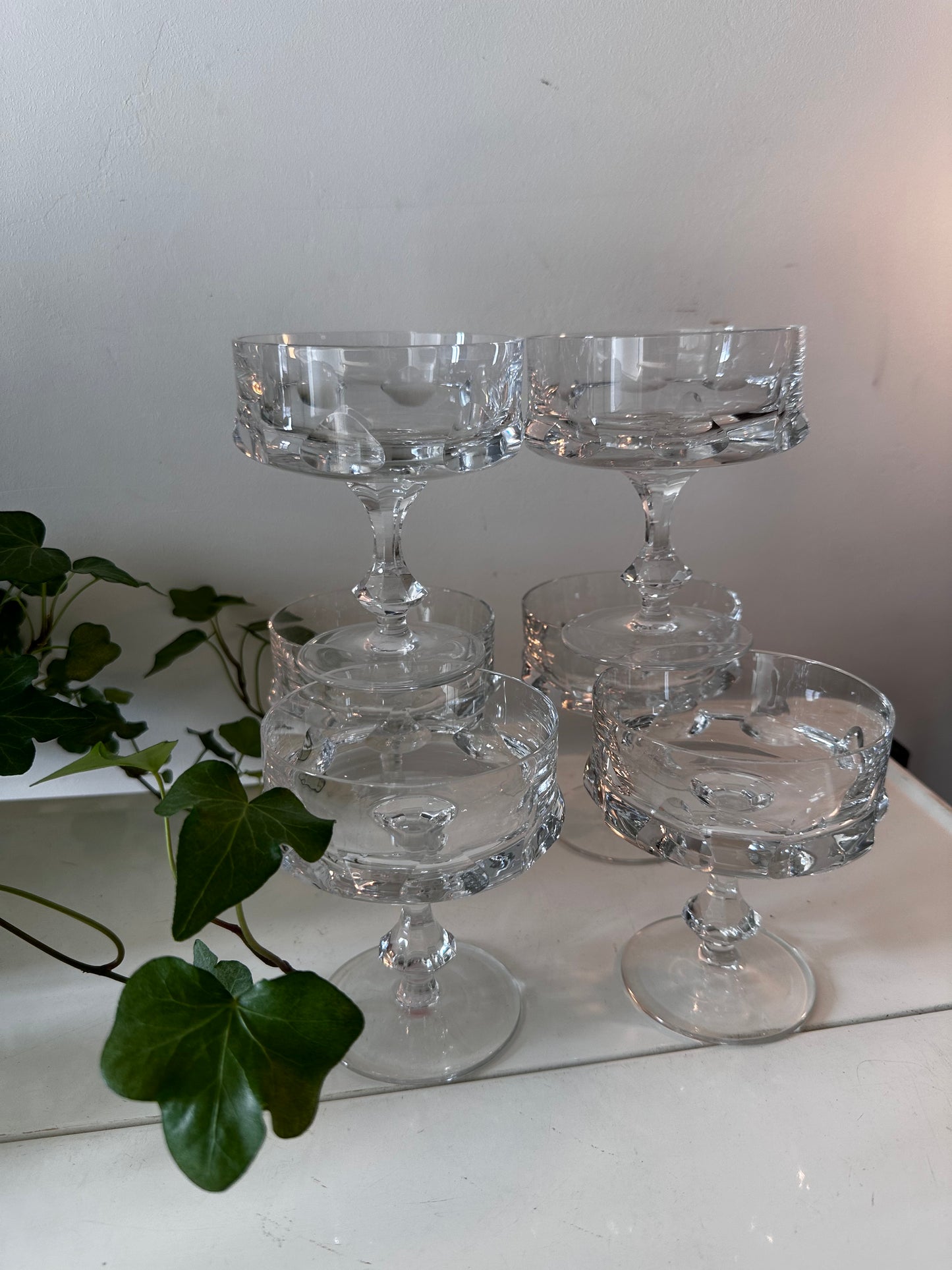 Kristallen vintage coupe champagne glazen