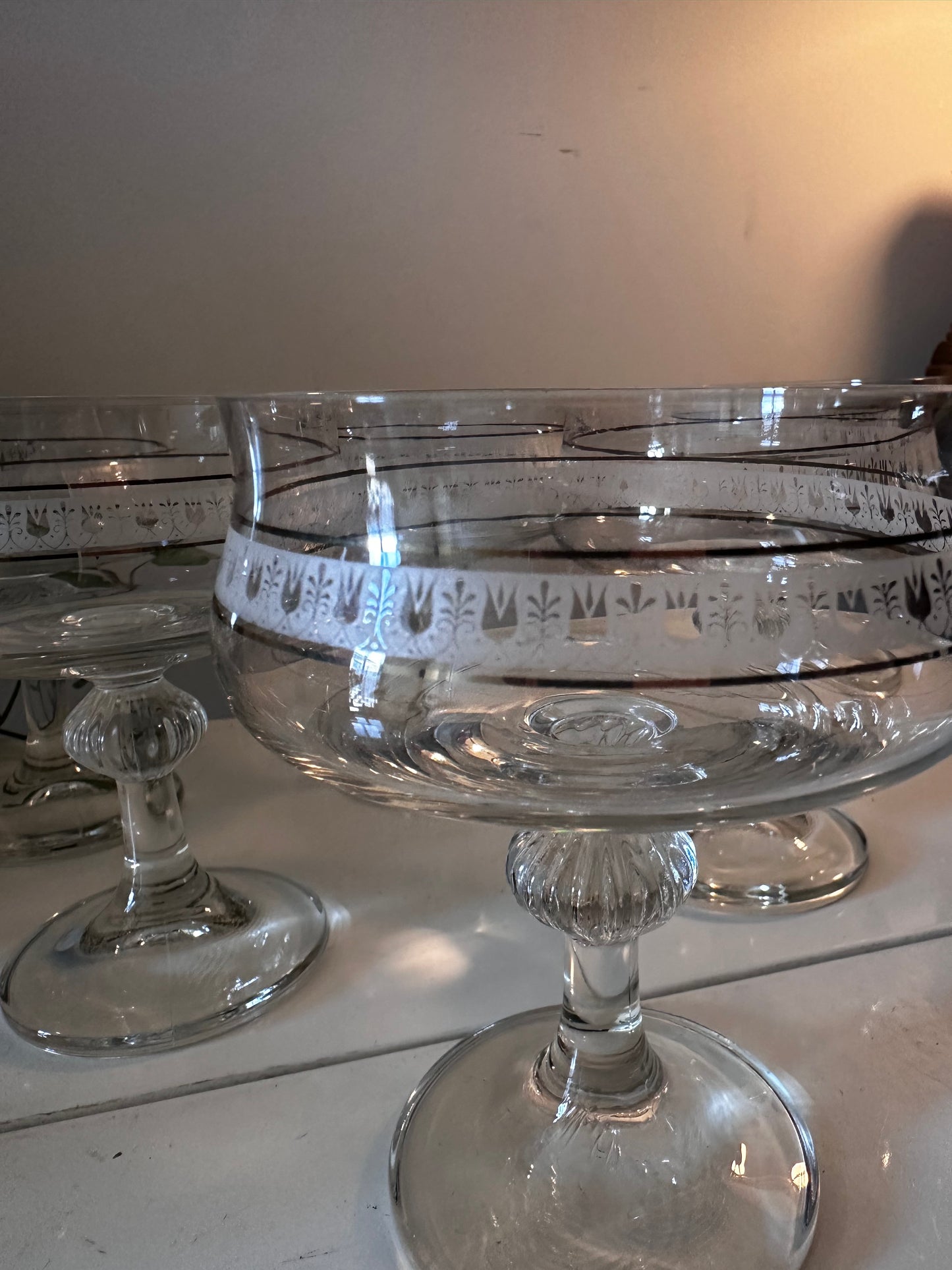 Set van 6 vintage coupe champagne glazen