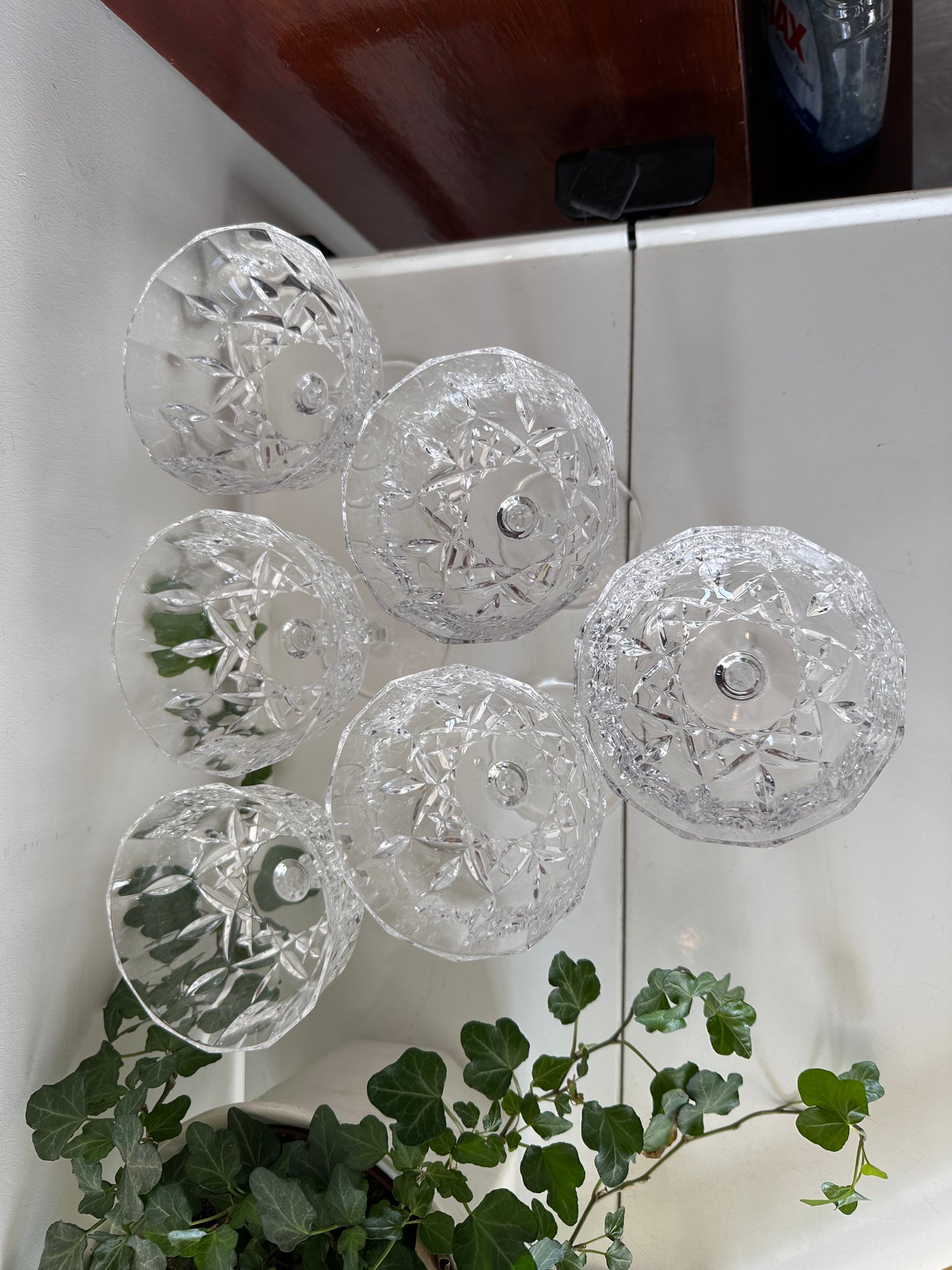 Set van 6 kristallen coupe champagne glazen