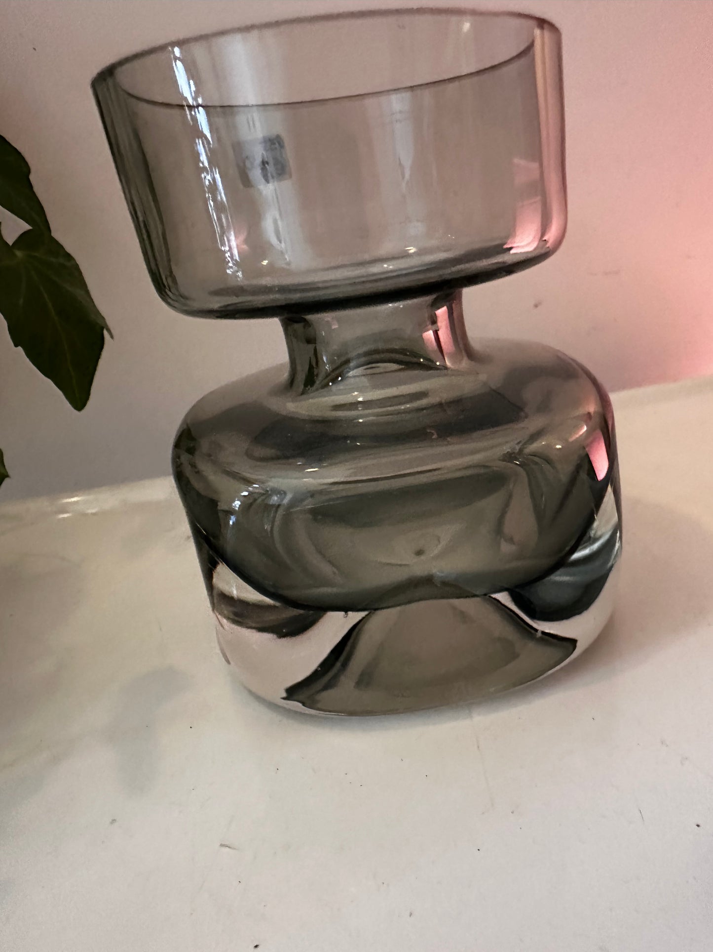 Rooklglazen vintage vaasje jaren 70