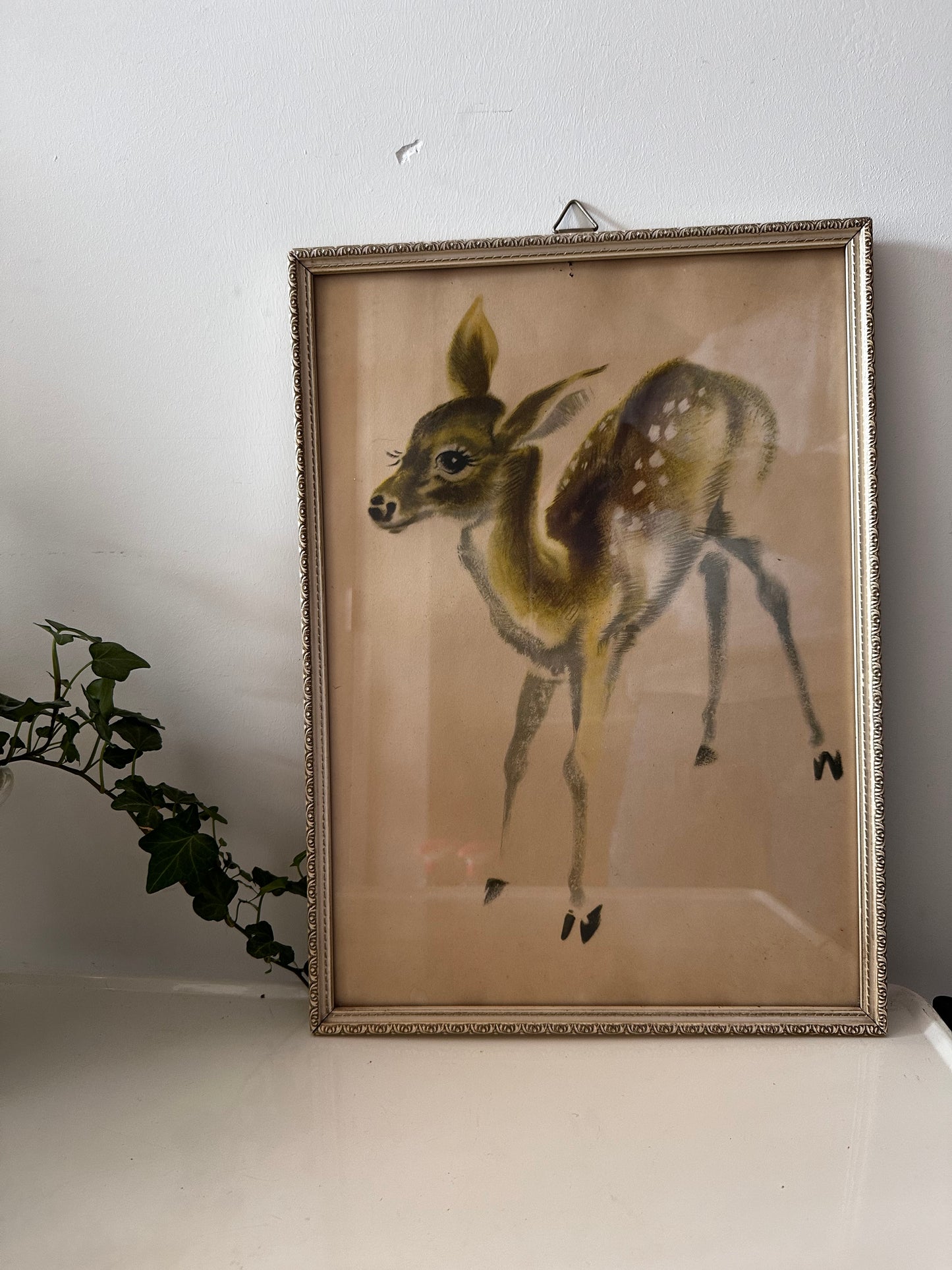 Lijst vintage met prent hertje Bambi jaren 60