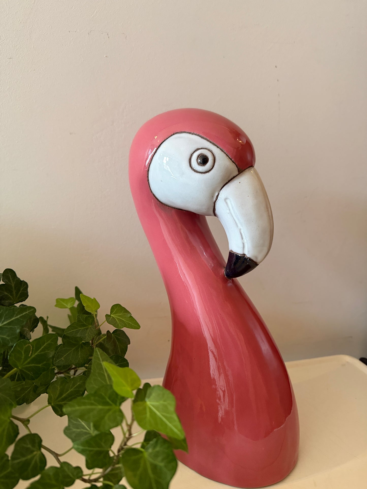 Jaren 80 beeld van een Flamingo