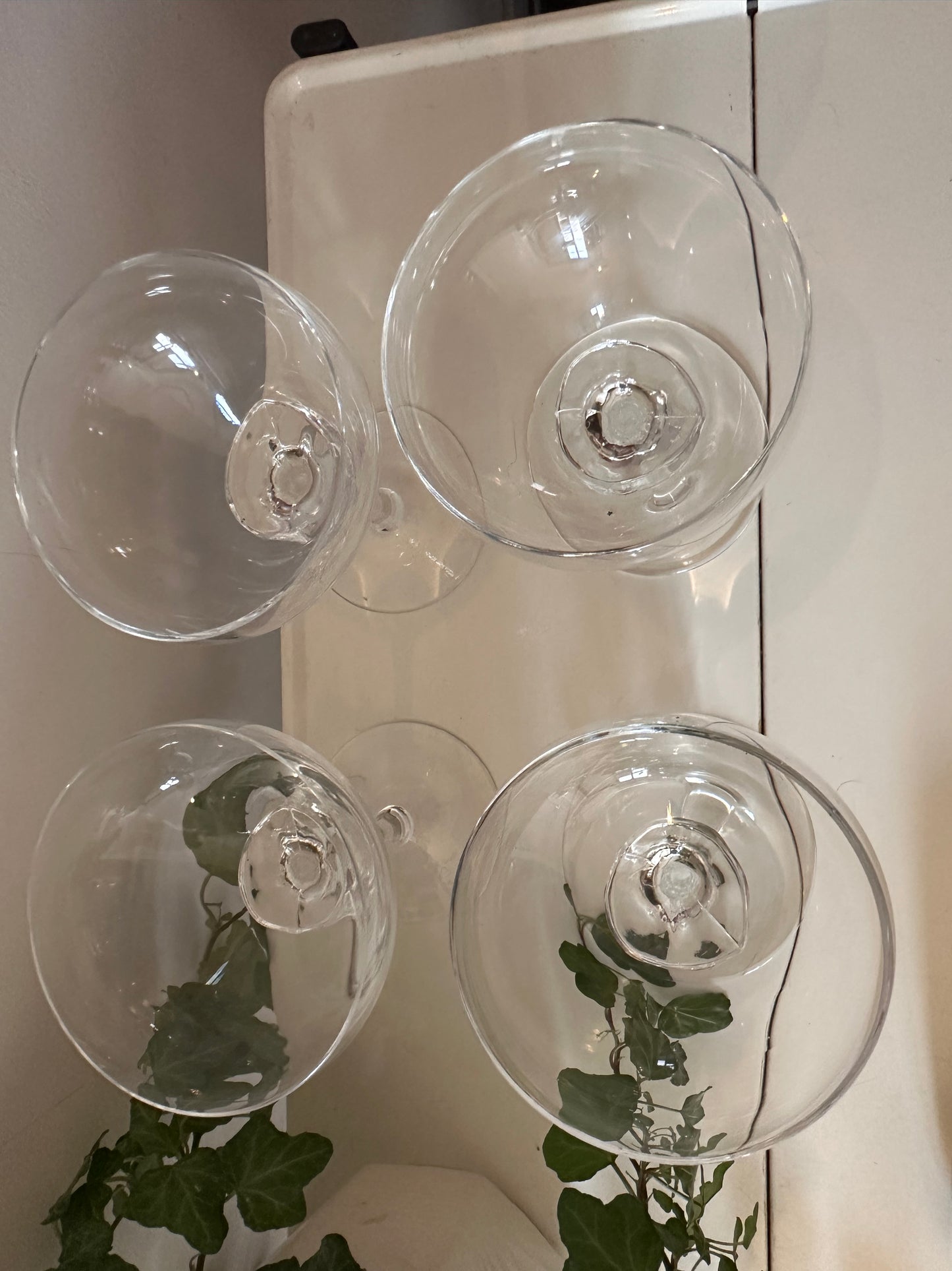 Set van 4 kristallen coupe champagne glazen