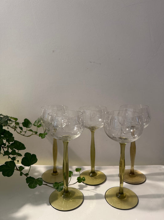 Art Nouveau wijnglazen jaren 30