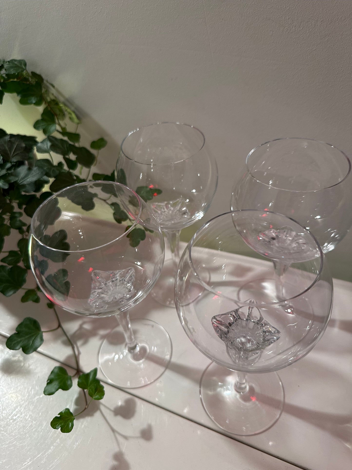 4 kristallen wijnglazen vintage