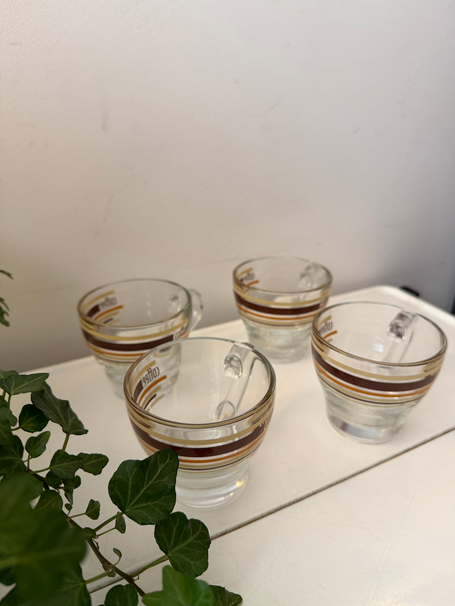 Set van 4 glazen koffiekopjes espresso kopjes