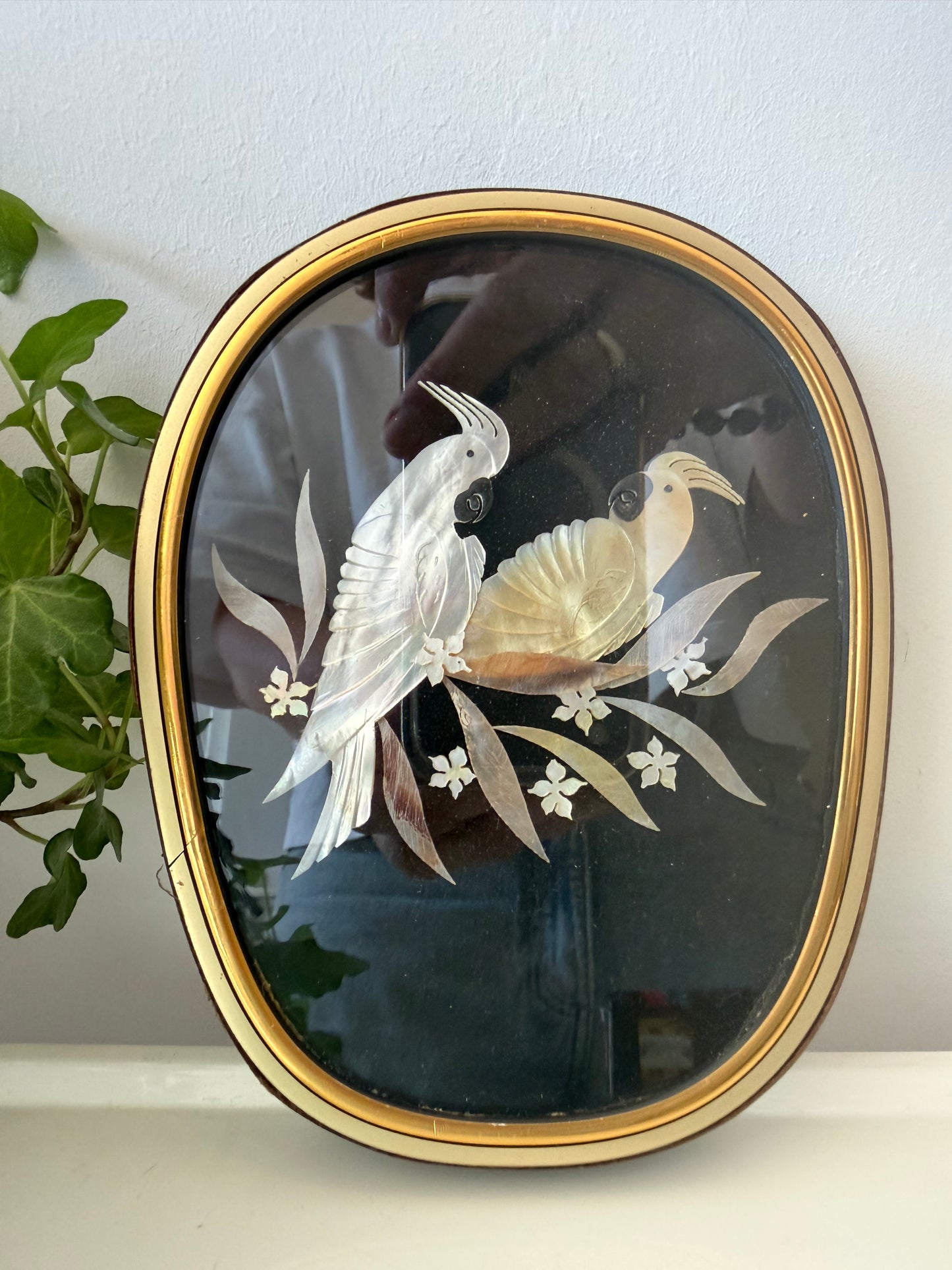 Vintage lijstje met parelmoer inleg