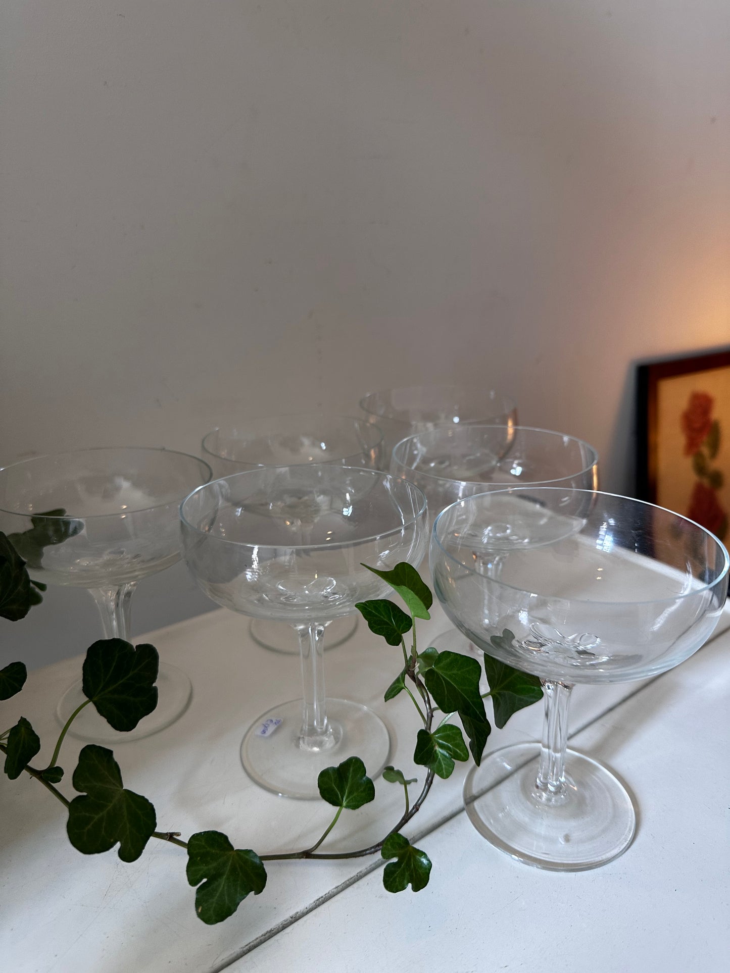 Set van 6 coupe champagne glazen kristal