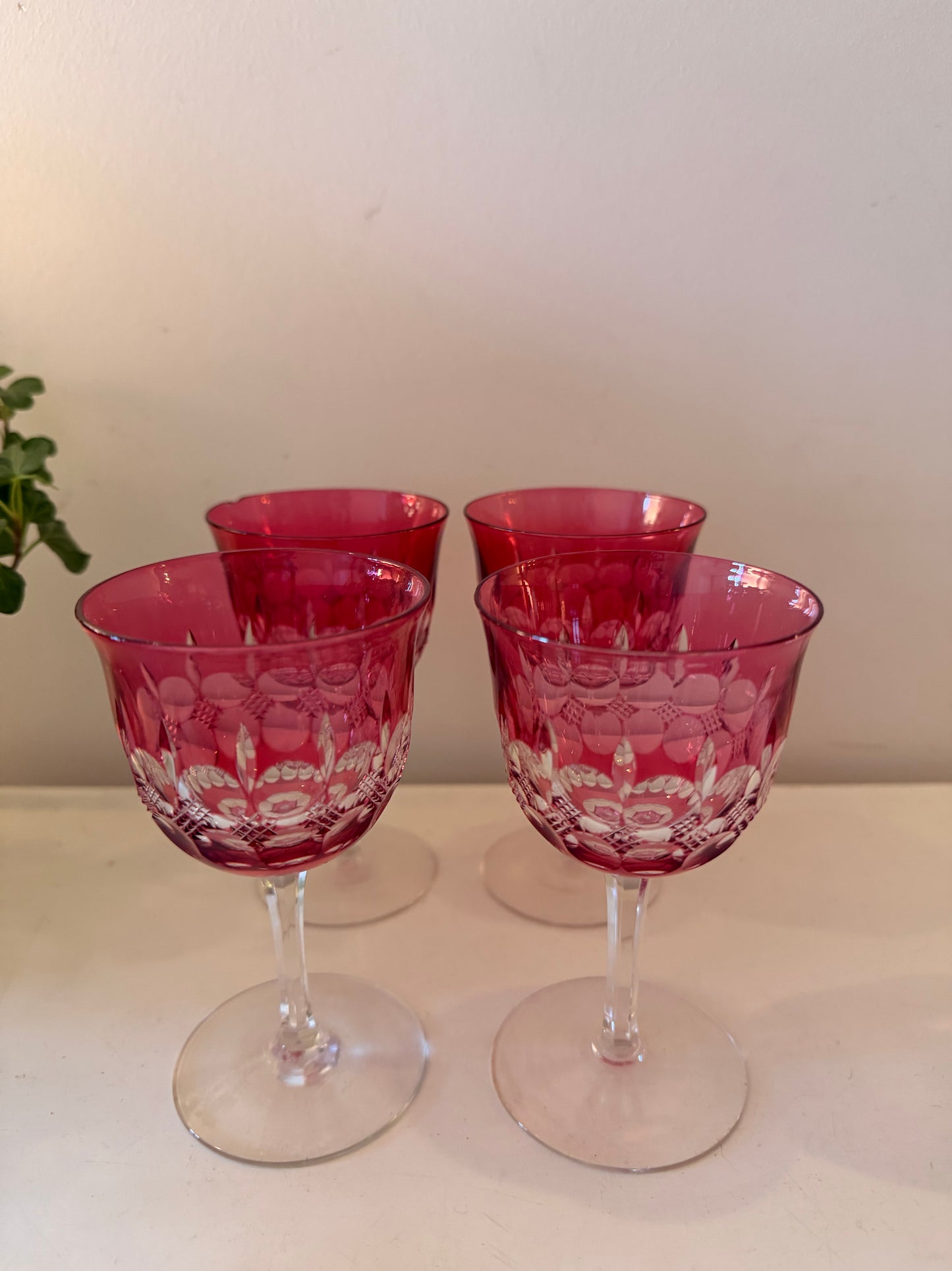 Cranberry glaasjes set van 4