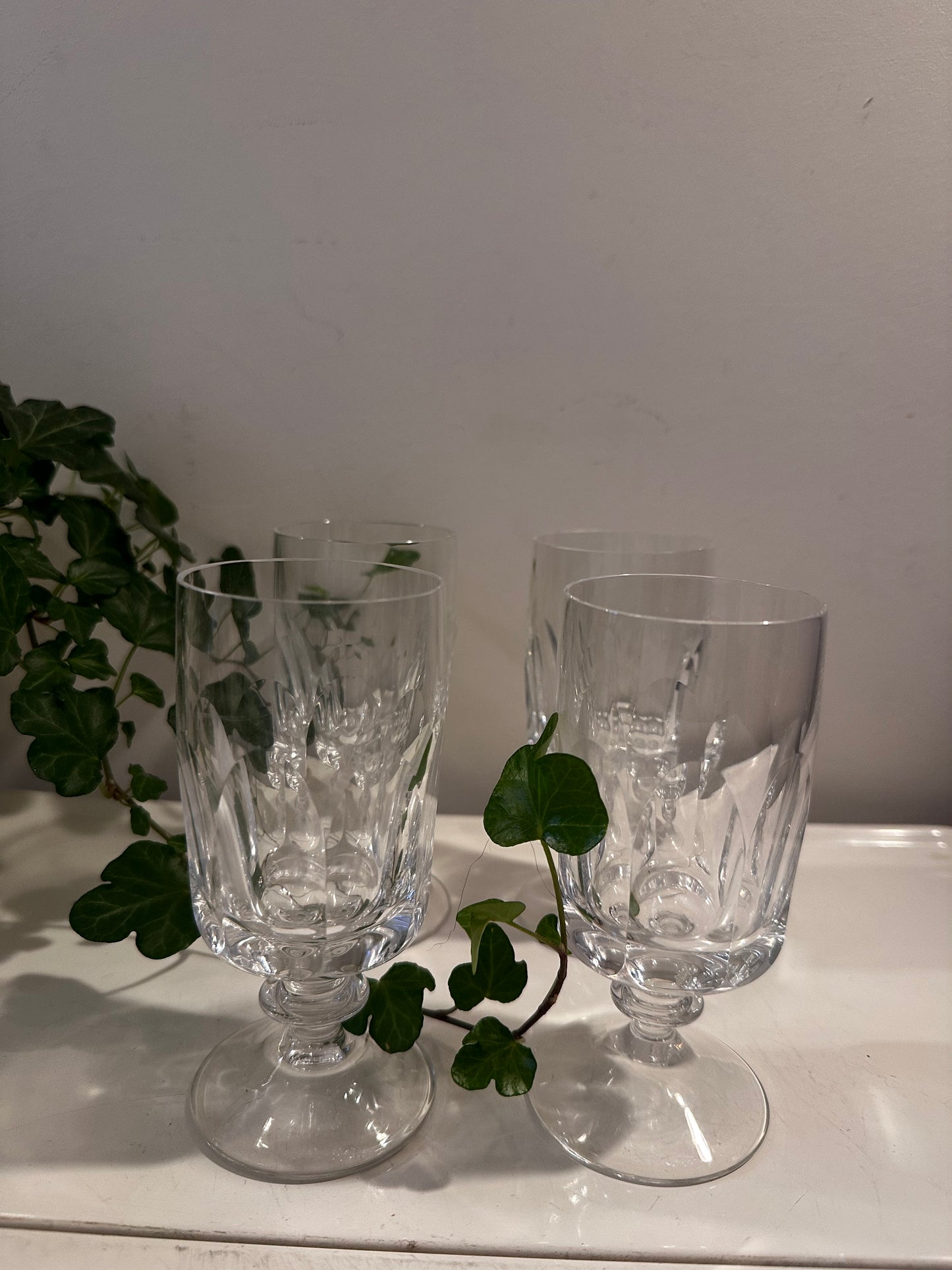 Set van 4 kristallen likeurglaasjes vintage