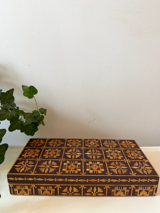 Vintage houten bewaardoosje