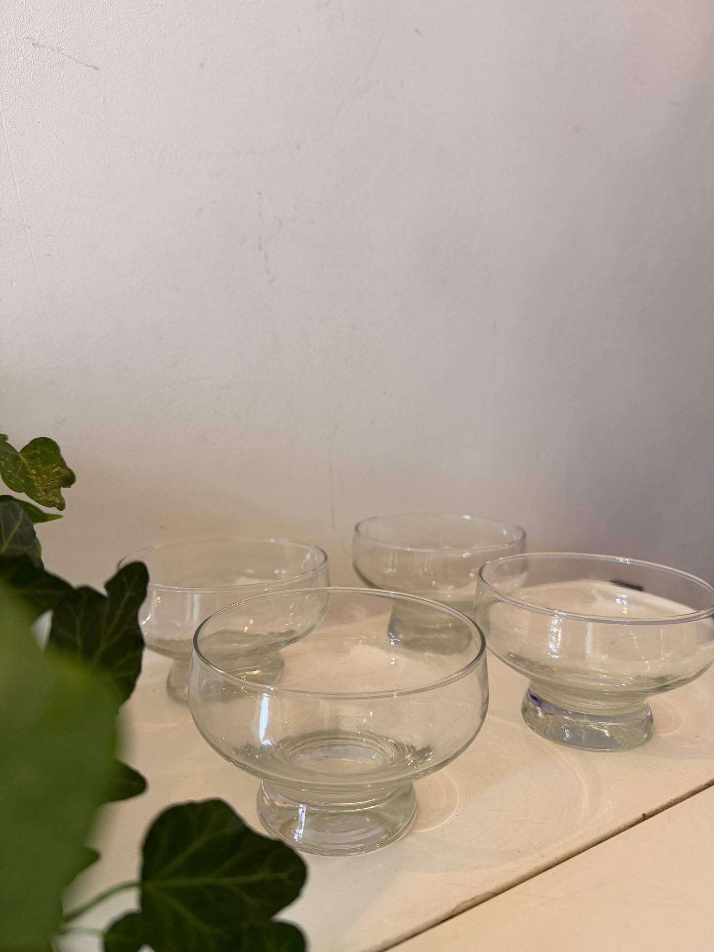 Set van 4 kristallen coupe glazen