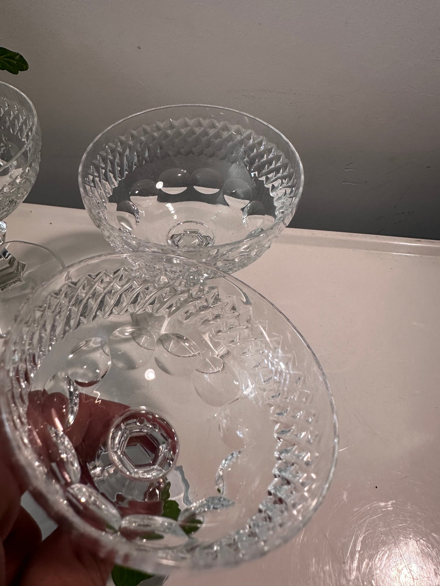 Set van 4 kristallen likeurglaasjes