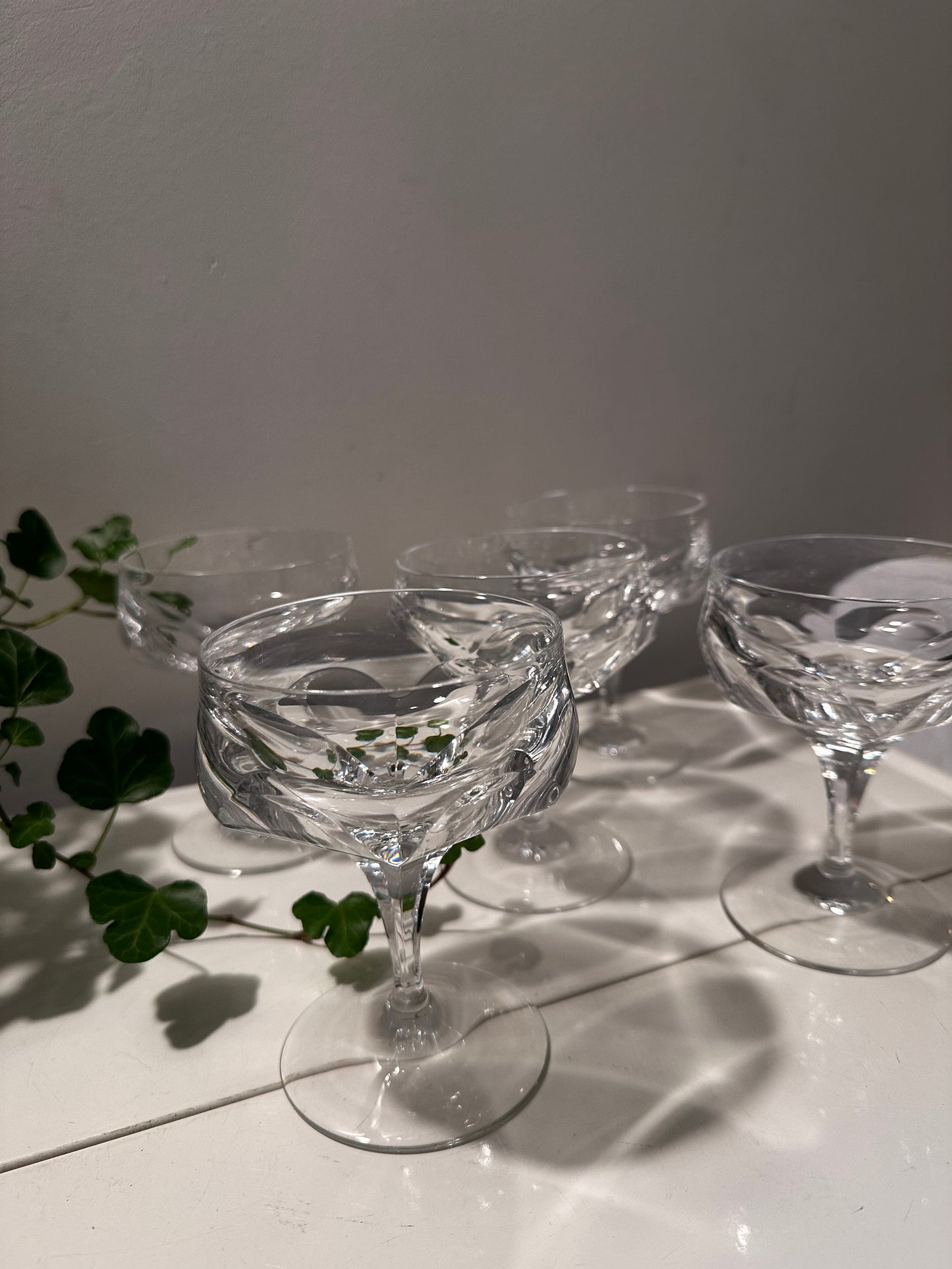 5 kristallen vintage coupe champagne glazen
