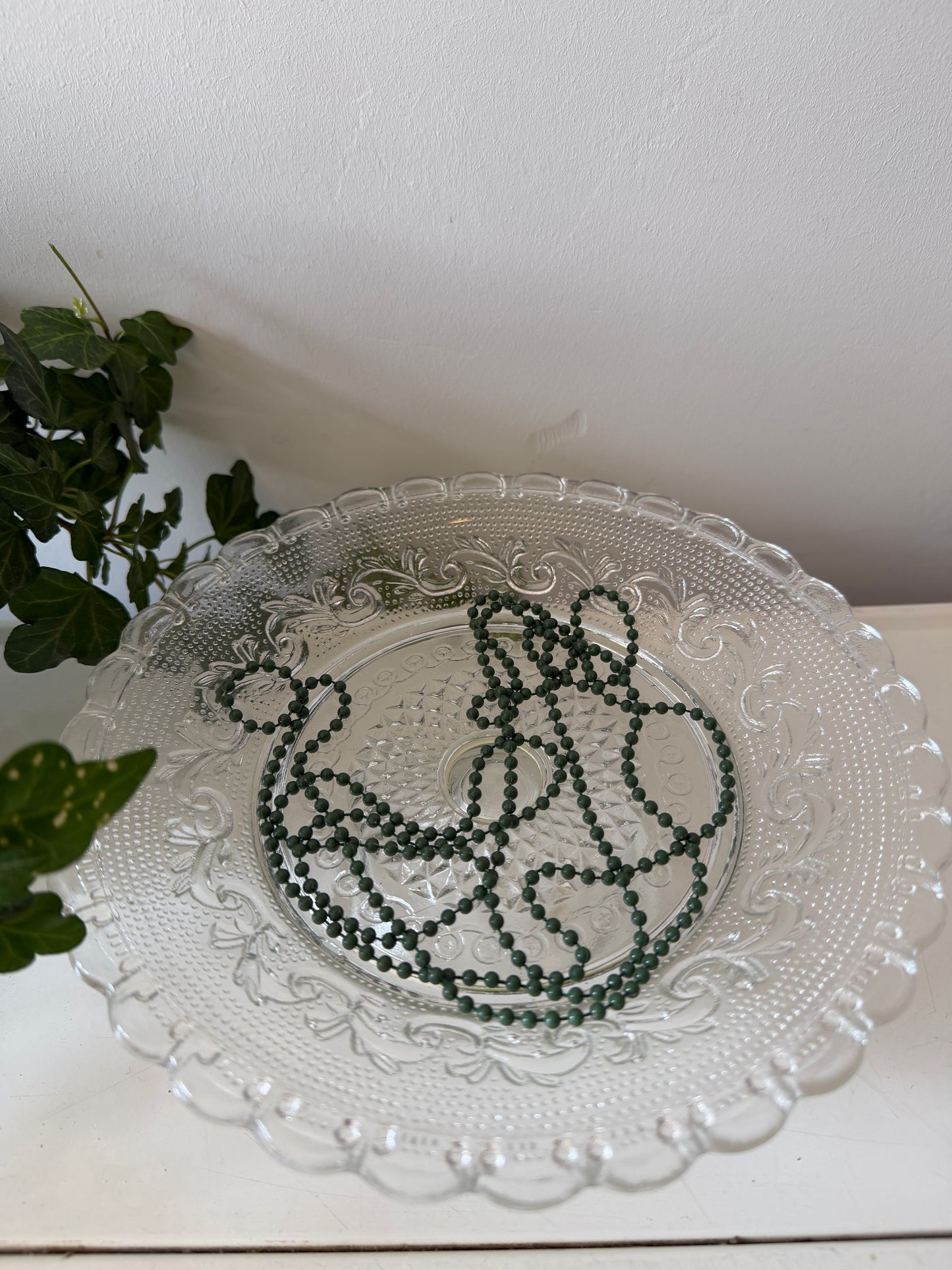 Groene lange kralenketting