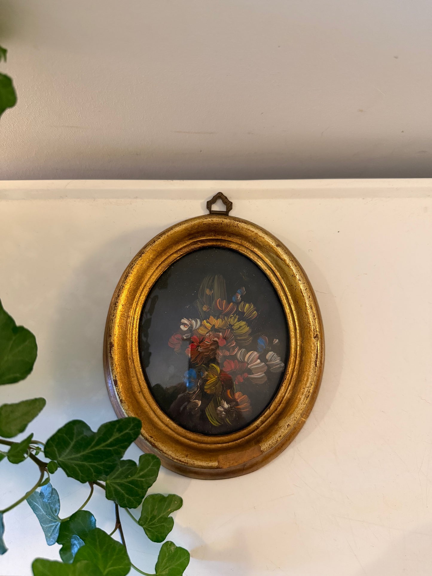 Ovaal lijstje met bloemenprintje