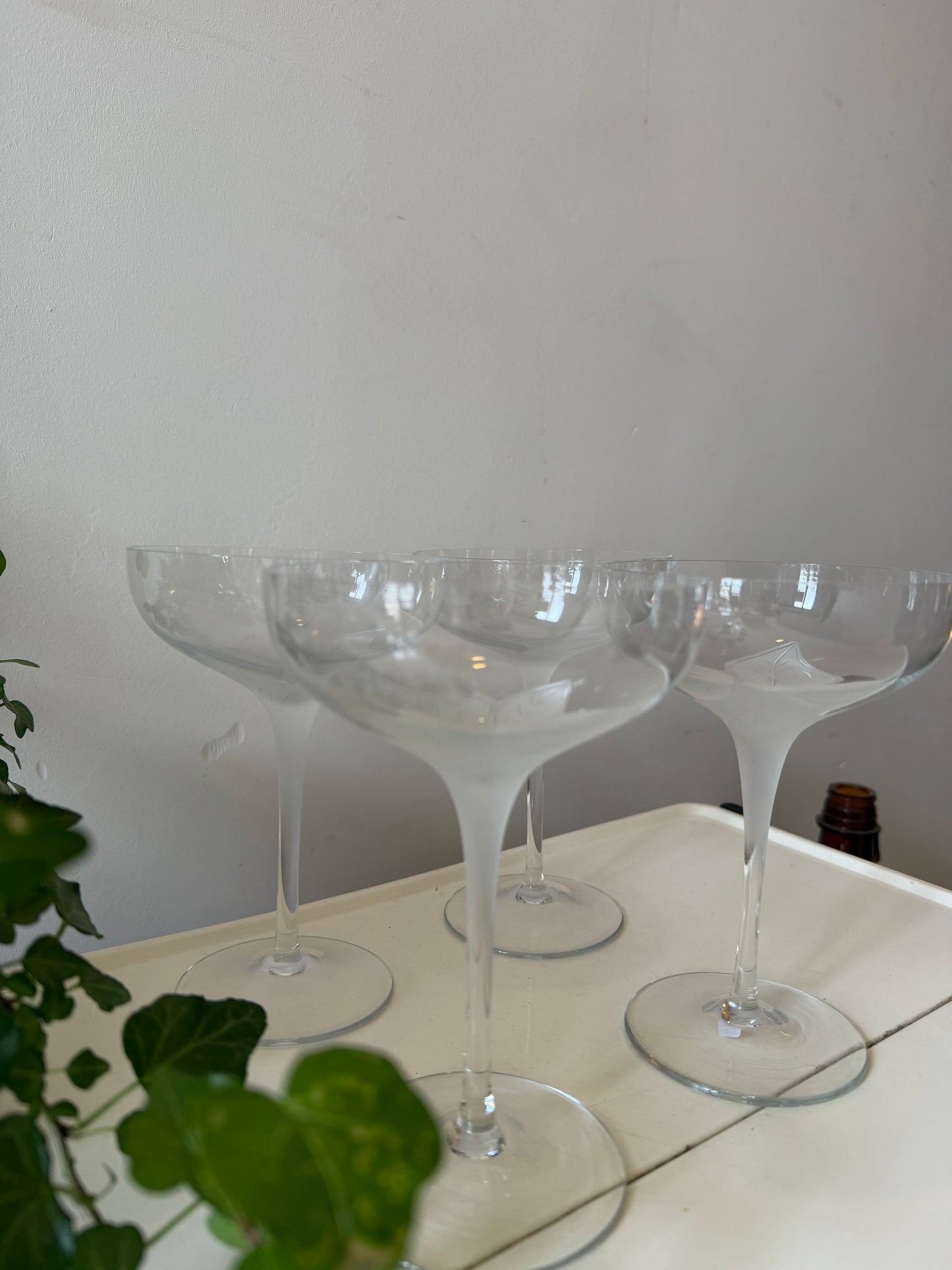 Set van 4 coupe champagne glazen