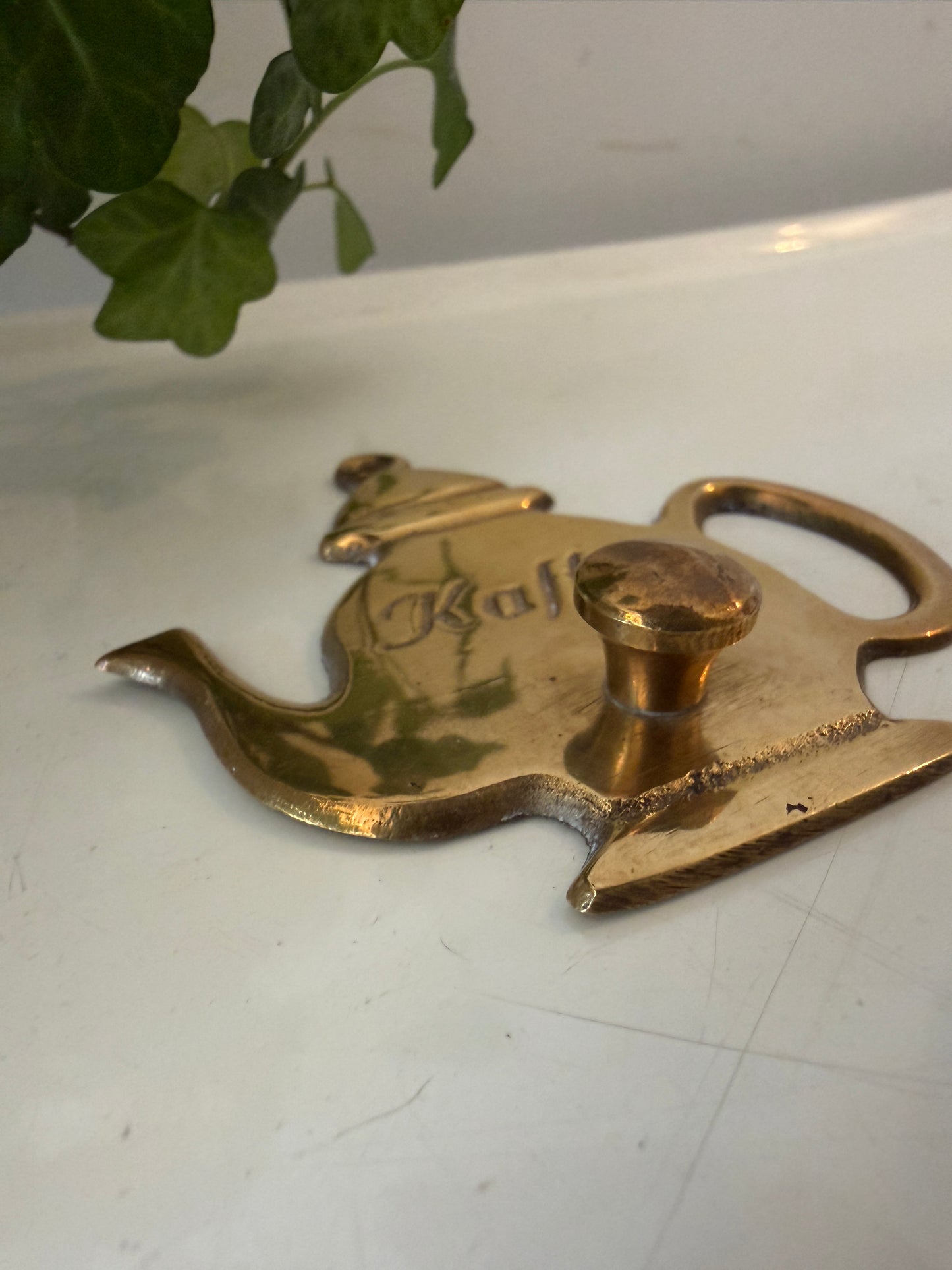 Messing koffiepot haakje