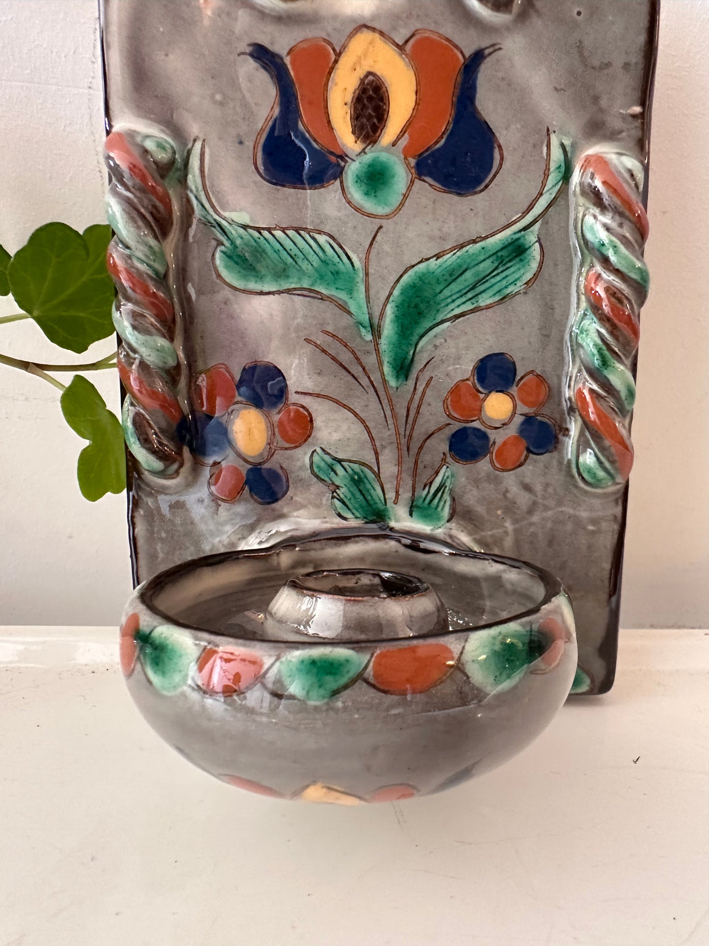 Keramieken wandkandelaar vintage