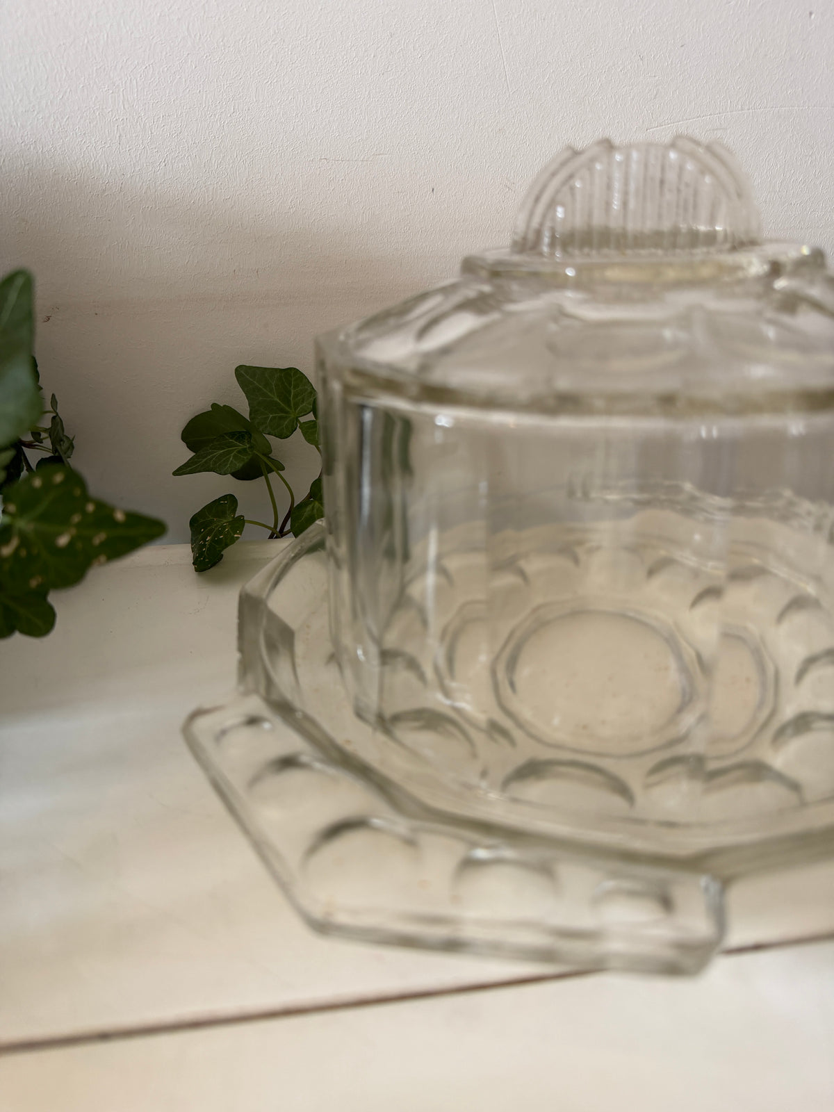 Art Deco glazen Kaasstolp