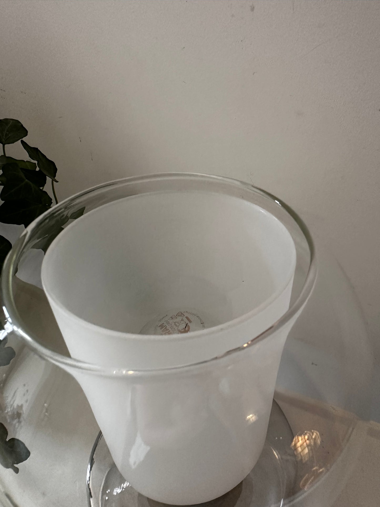 Glas met chroom lampje