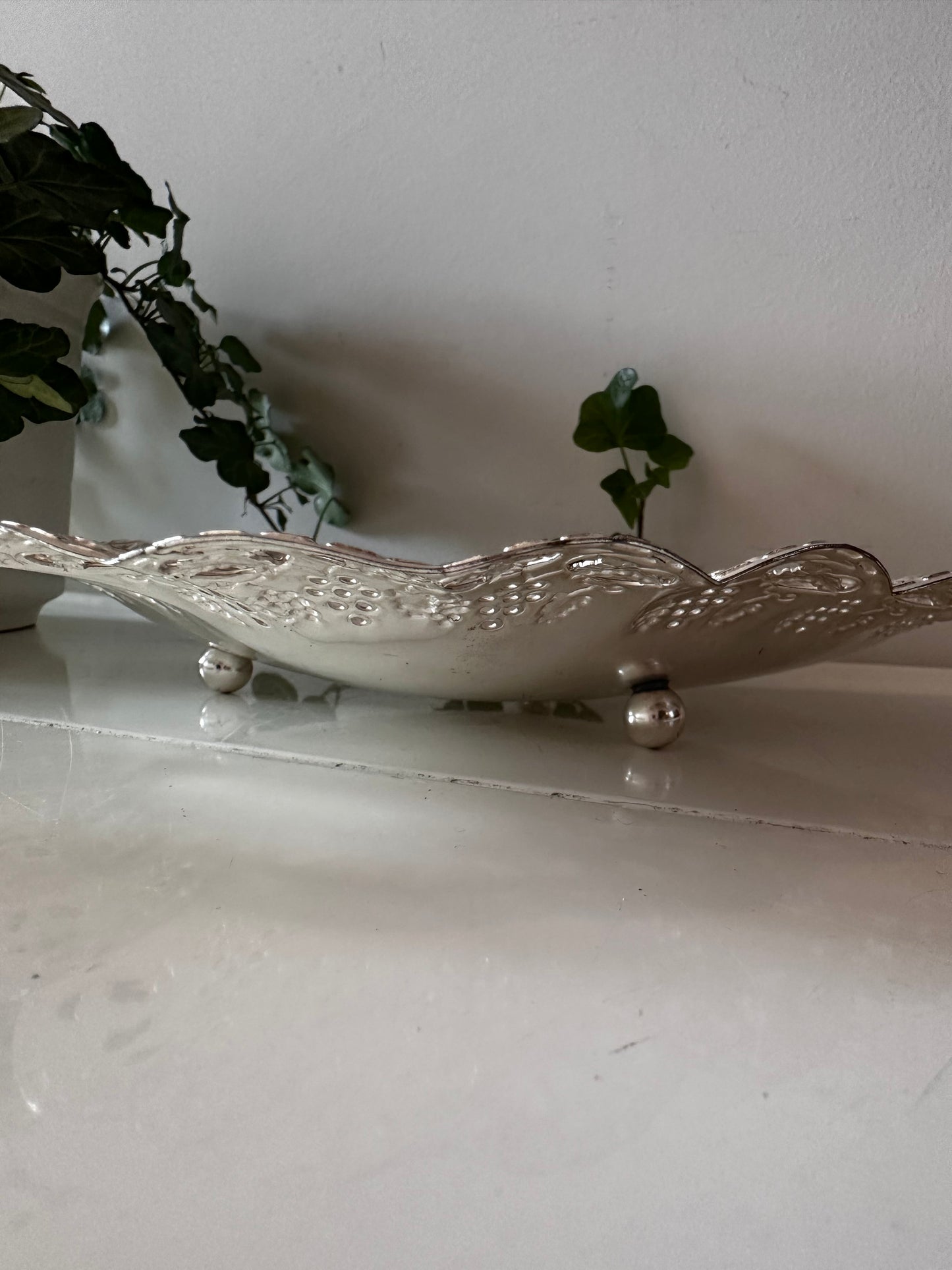 Zilverkleurige schaal